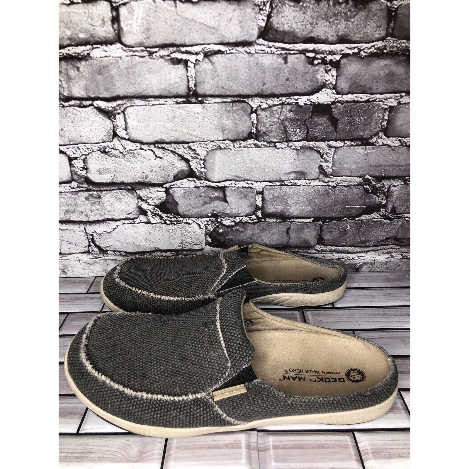 Other Gecko Man Walk Hero Arch Support Gray Canvas Fabric Mules Sh Size US 13 / EU 46 - 5 Thumbnail