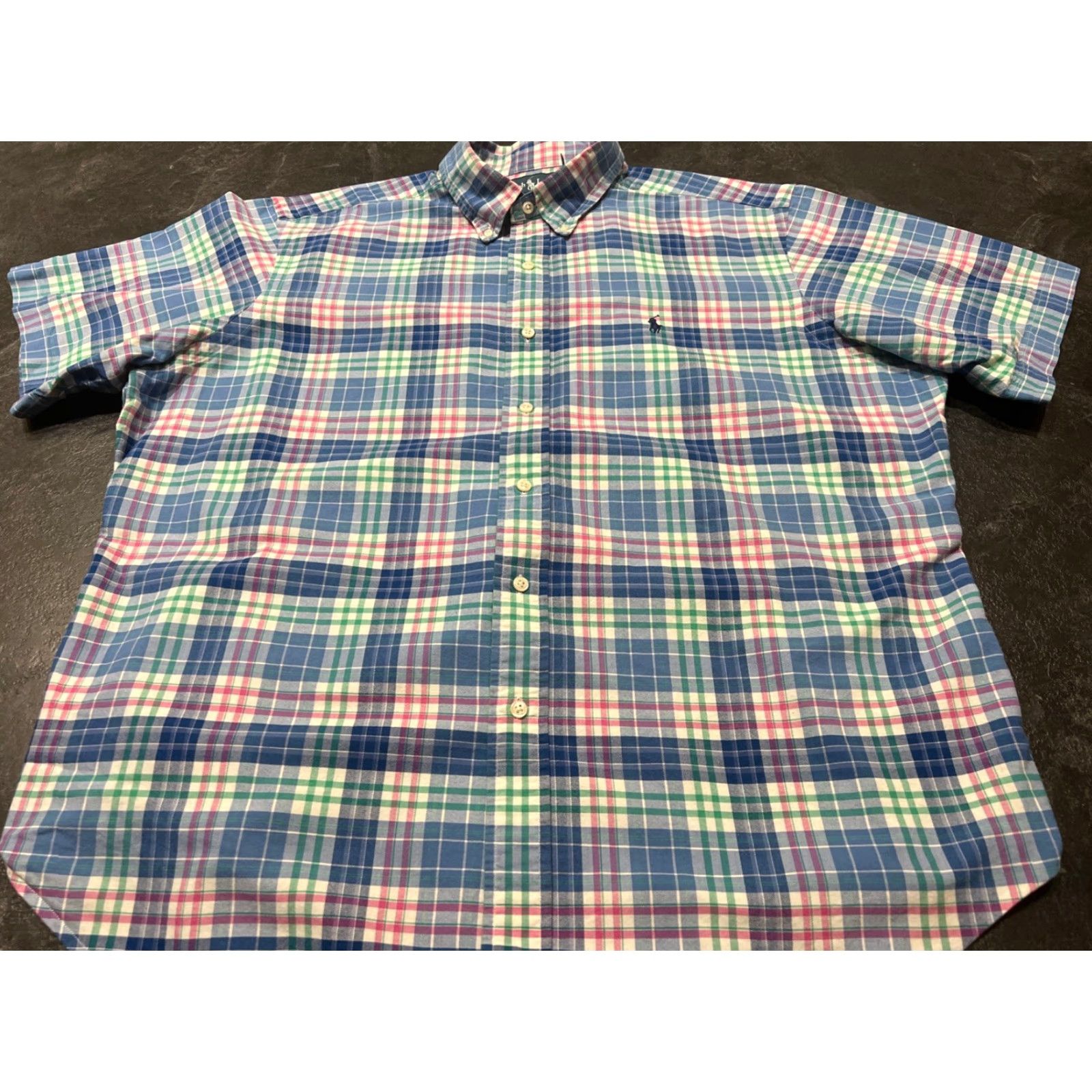 Polo Ralph Lauren Polo Ralph Lauren Short Sleeve Button-Up Shirt XL Blue Green Plaid Multicolor Mens Classic Size US XL / EU 56 / 4 - 3 Thumbnail