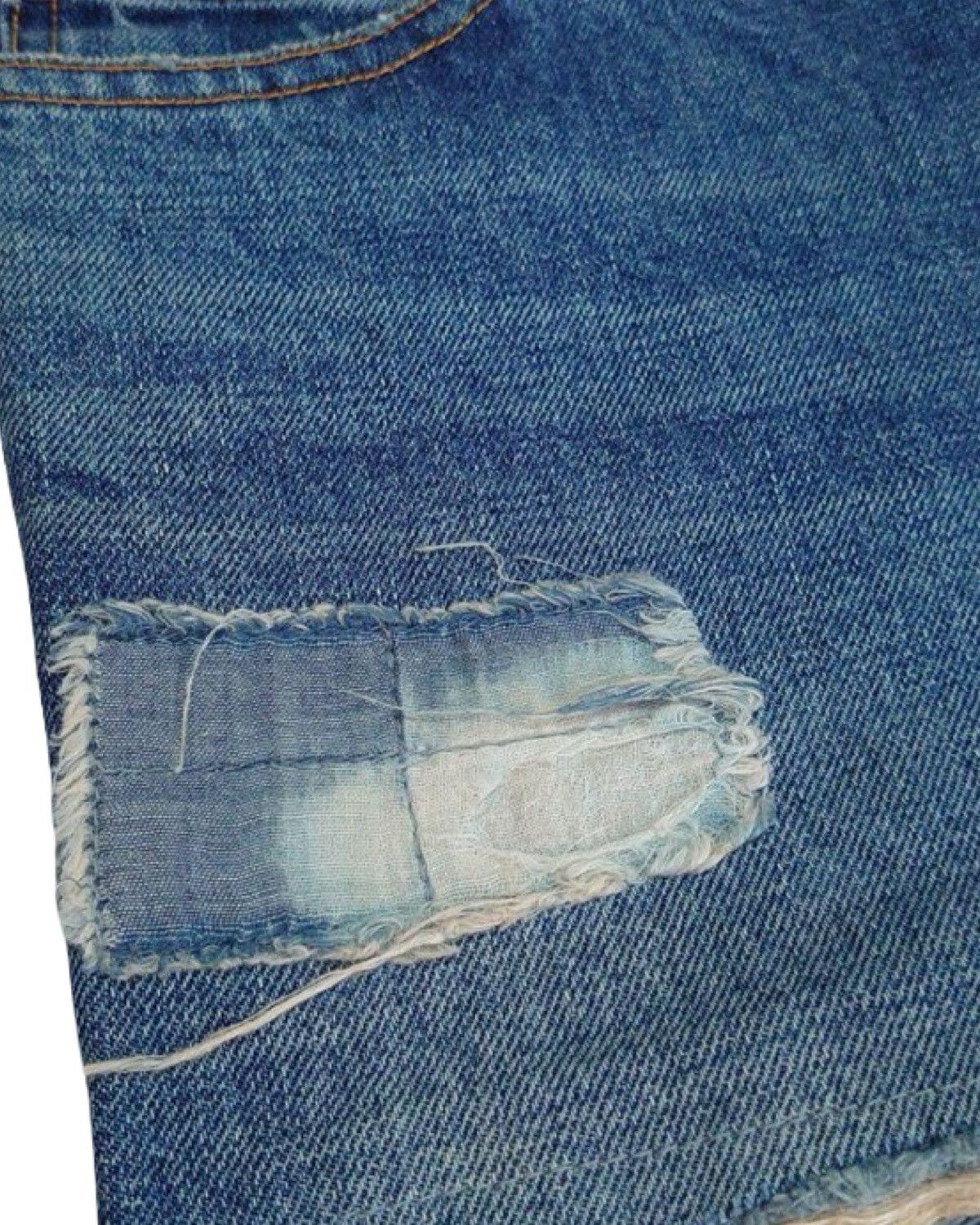 Pledge Patch Work Distressed Indigo Dyed Denim Jeans Size US 30 / EU 46 - 9 Thumbnail