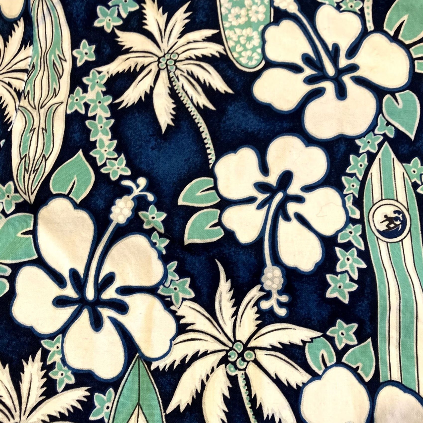 Vintage Jade Fashions - Hawaiian Shirt - Blue White Green Surf Floral - XL - Short Sleeve - Button-Up - Men - Floral Short Sleeve Shirt Size US XL / EU 56 / 4 - 3 Thumbnail