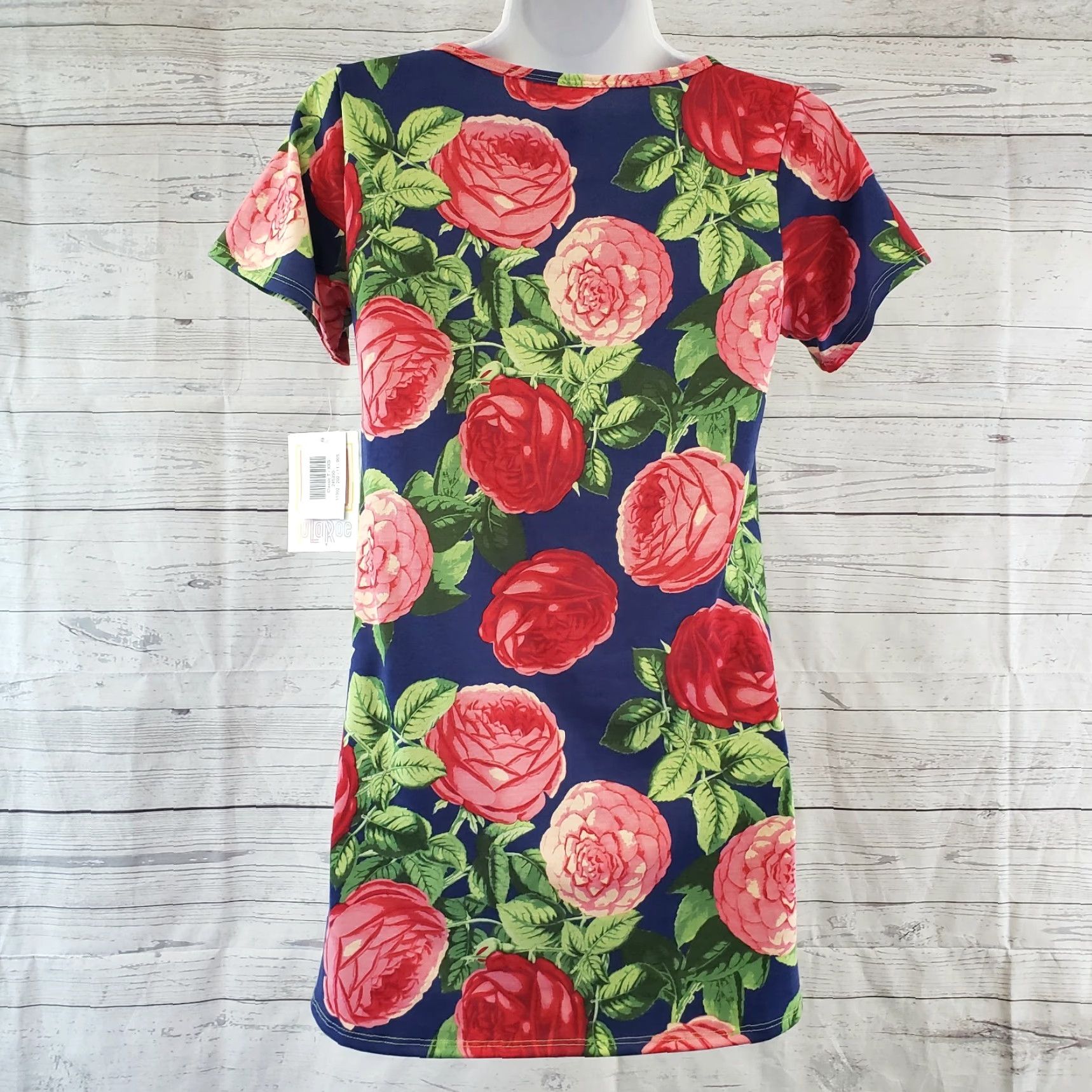Vintage LuLaRoe Womens Classic T Shirt 2XS Pink Floral Cotton Blend Short Sleeve Casual Womens Size XXS / US 00 / IT 34 - 3 Thumbnail