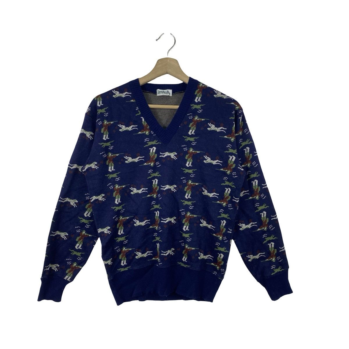 Vintage Vintage SIMPLE LIFE BY RENOWN Knit Sweater V Neck Ski Size M / US 6-8 / IT 42-44 - 4 Thumbnail