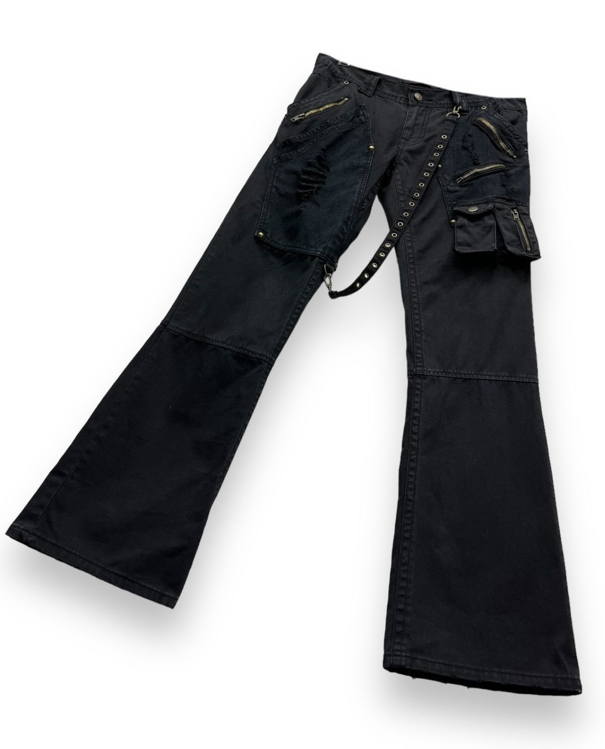 KMRii × Le Grande Bleu (L.G.B.) × Seditionaries 💥🔥MIDAS Seditionaries Punk Bondage Multipocket FLARE Pants Size US 31 - 4 Thumbnail