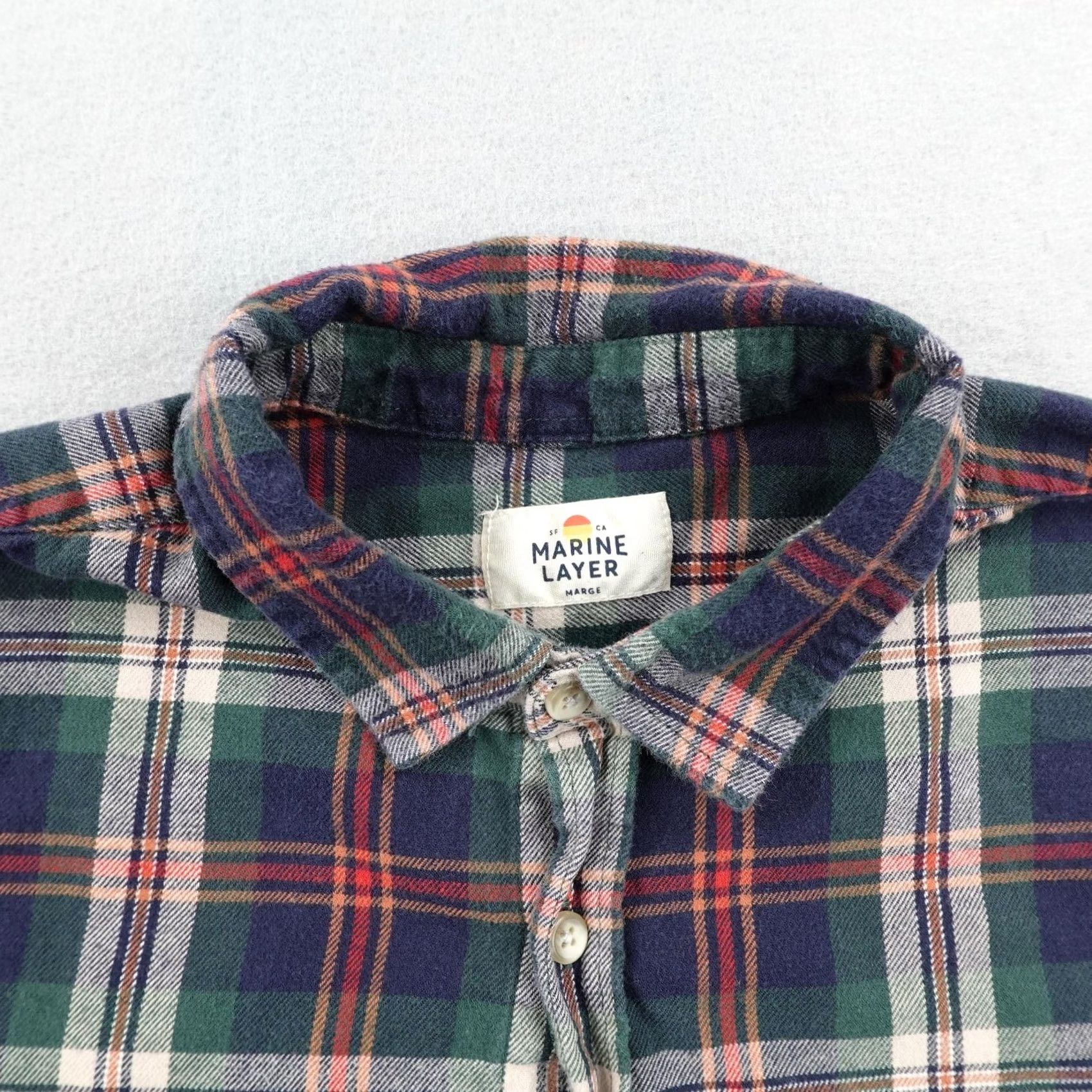 Marine Layer Marine Layer Shirt Mens M/L Green Plaid Flannel Button Up Organic Cotton Long Sleeve Casual Button-Up Vintage: No (not Vintage) Size US M / EU 48-50 / 2 - 2 Thumbnail