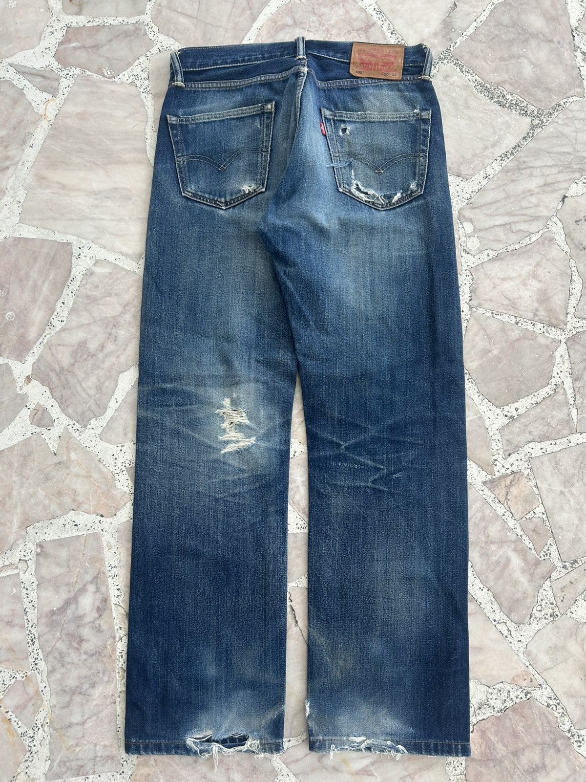 Levi's Levis 505 Ripped Jeans W30 Size US 30 / EU 46 - 2 Thumbnail