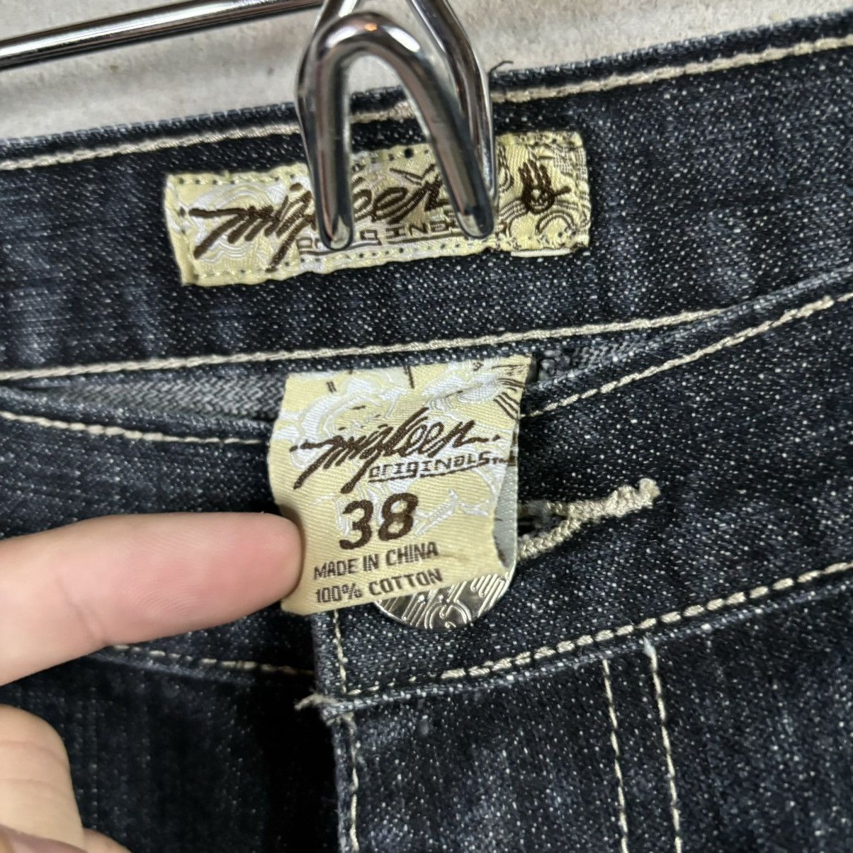 Affliction × JNCO Crazy vintage Y2K Jnco Opium Denim Jean Shorts Size US 38 / EU 54 - 3 Thumbnail