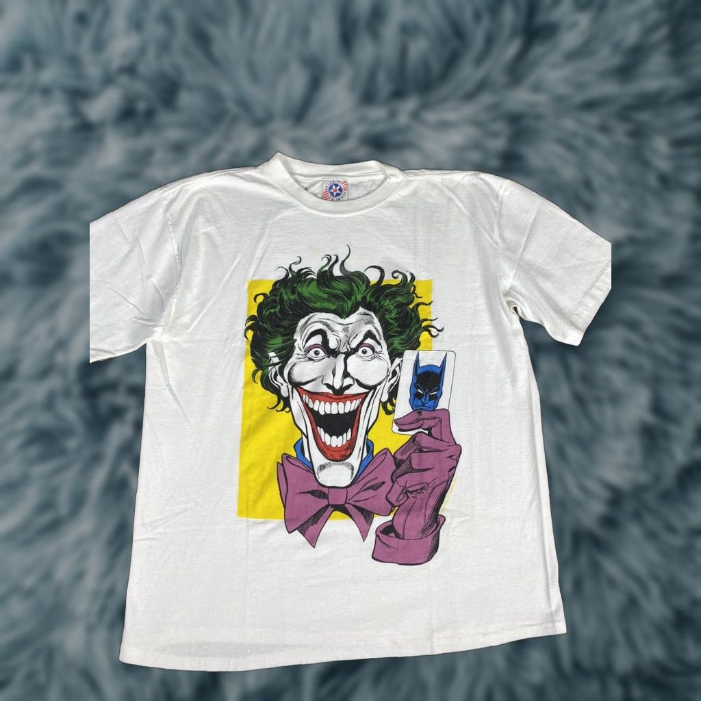 Vintage VINTAGE Batman Joker 1988 T Shirt Graphic Tee Single Stitch JG Hook Mens XL White Size US XL / EU 56 / 4 - 1 Thumbnail