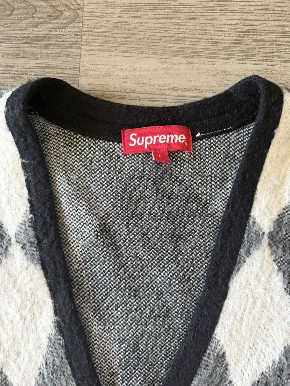 Supreme Supreme Argyle Mohair Cardigan Size US L / EU 52-54 / 3 - 3 Thumbnail