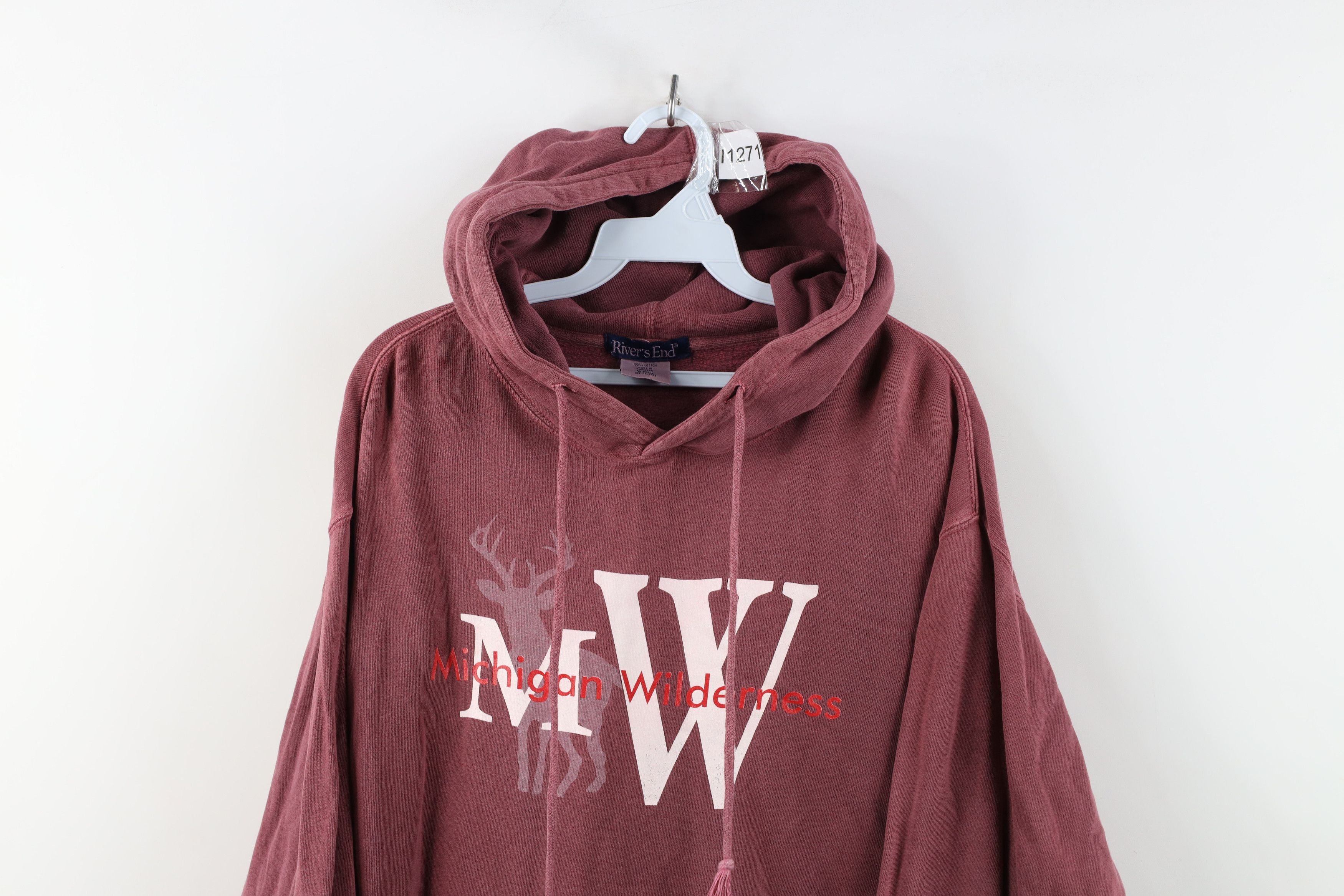 Vintage Vtg 90s Y2K Streetwear Pigment Michigan Wilderness Hoodie Size US M / EU 48-50 / 2 - 2 Thumbnail
