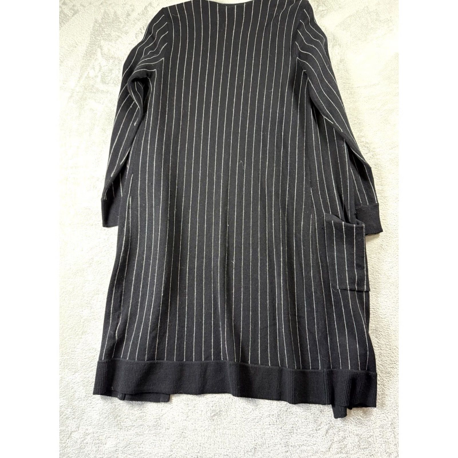 Ralph Lauren Lauren Ralph Lauren Striped Cardigan Womens M Oversized Lagenlook Preppy Black Size M / US 6-8 / IT 42-44 - 2 Thumbnail