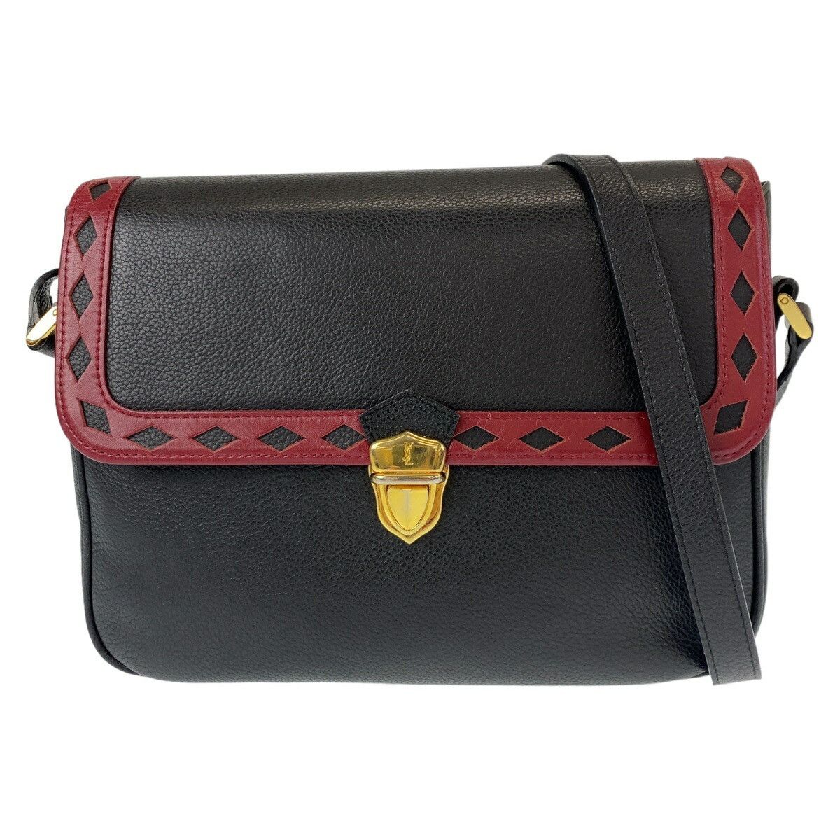 YVES YVES Saint Laurent YSL Leather Shoulder Bag Leather Crossbody Bag in Black, Women's
