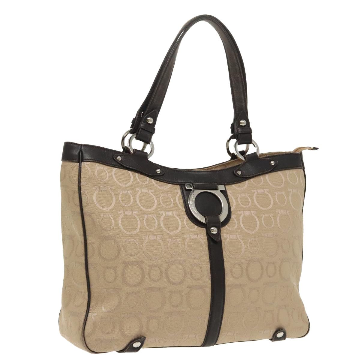 Salvatore Ferragamo Salvatore Ferragamo Shoulder Bag Canvas Beige Silver Size ONE SIZE - 1 Thumbnail