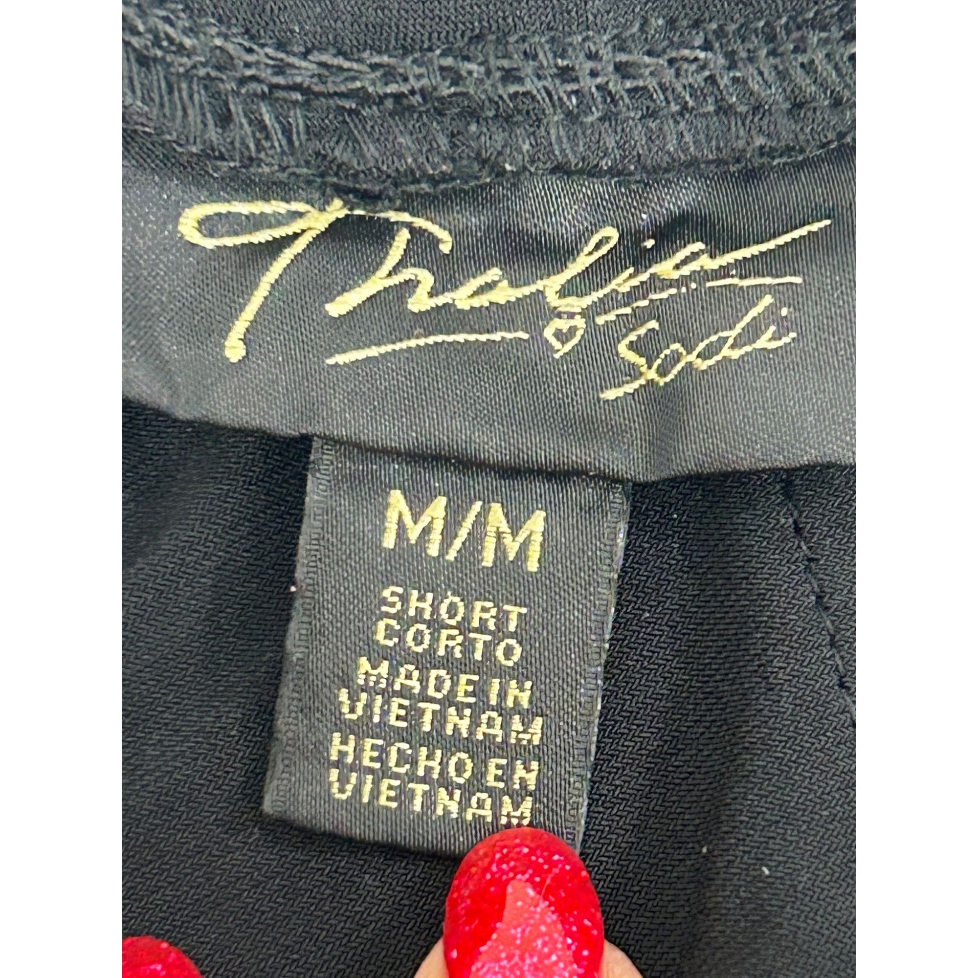 Other Thalia Sodi Pants Black M Stretchy Zip Buttons Logo Pockets Size 31" - 5 Thumbnail