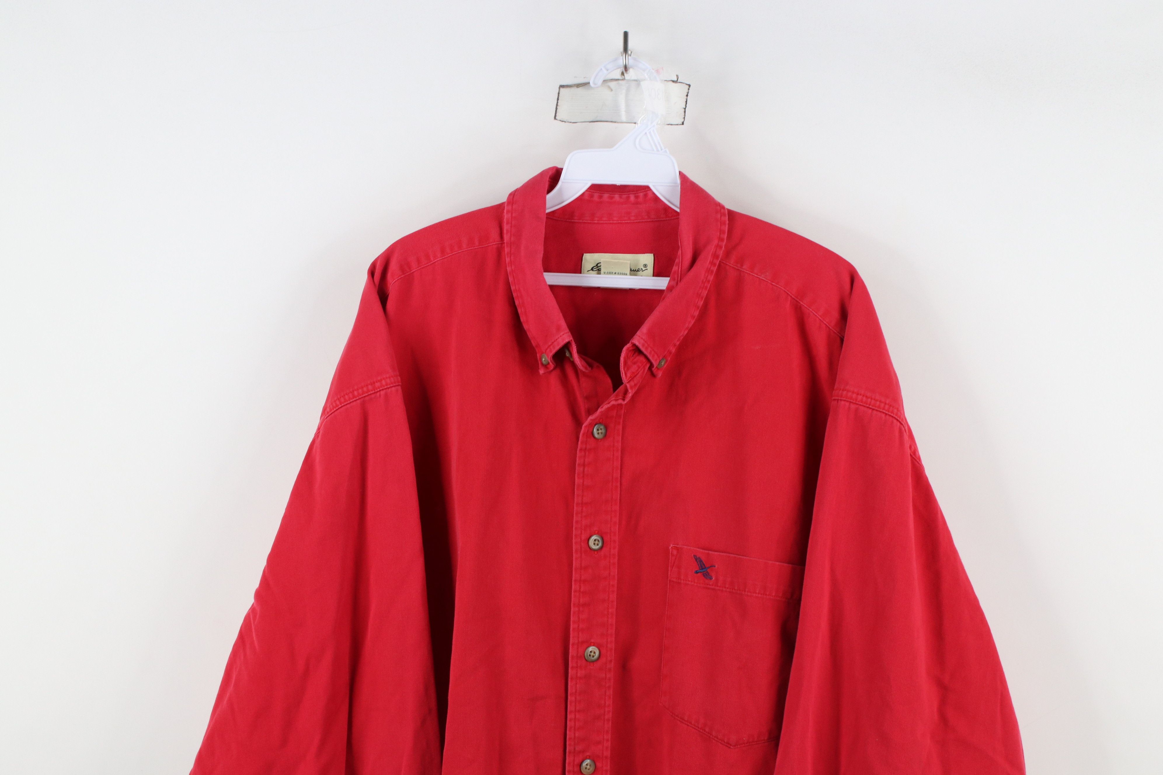Eddie Bauer × Vintage Vintage 90s Eddie Bauer Cotton Twill Button Down Shirt Size US XXL / EU 58 / 5 - 2 Thumbnail