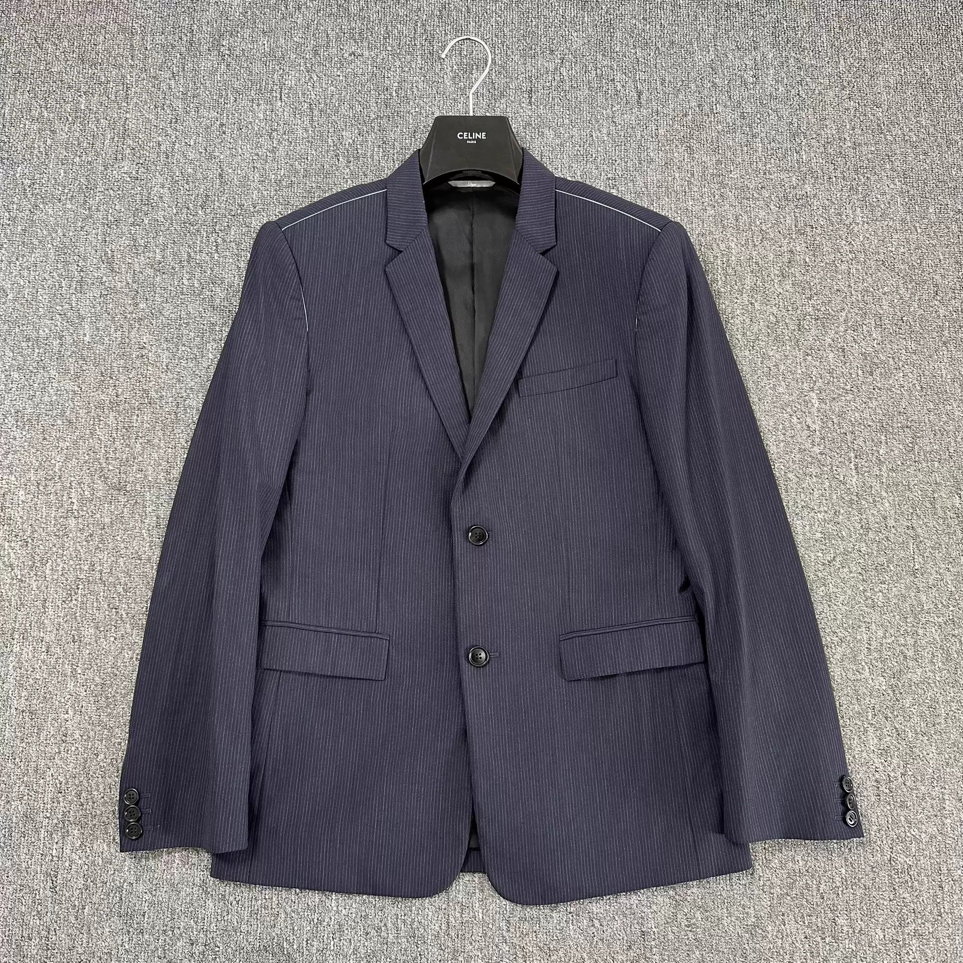 Dior Dior navy pinstripe notch lapel double-breasted suit Size 46R - 2 Thumbnail