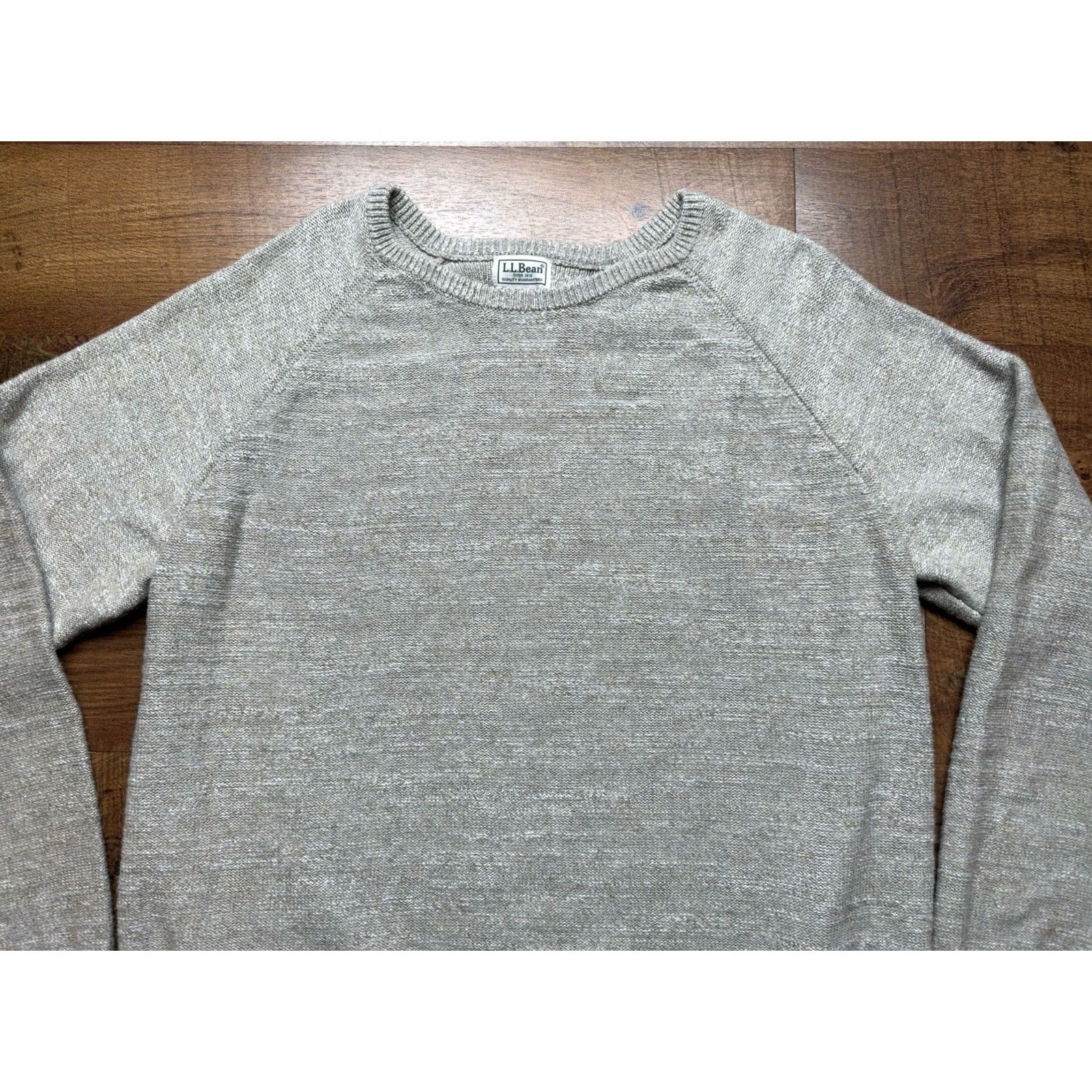 Vintage VINTAGE LL Bean Mens XL Organic Cotton Crew Neck Long Sleeve Knit Sweater Oatmeal Beige Size US XL / EU 56 / 4 - 2 Thumbnail