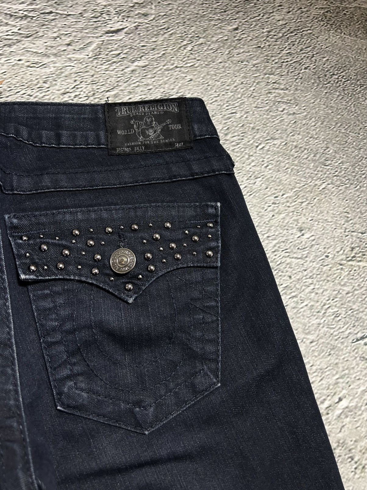 True Religion True Religion black jeans studded Billy flared Y2K Size 28" / US 6 / IT 42 - 2 Thumbnail