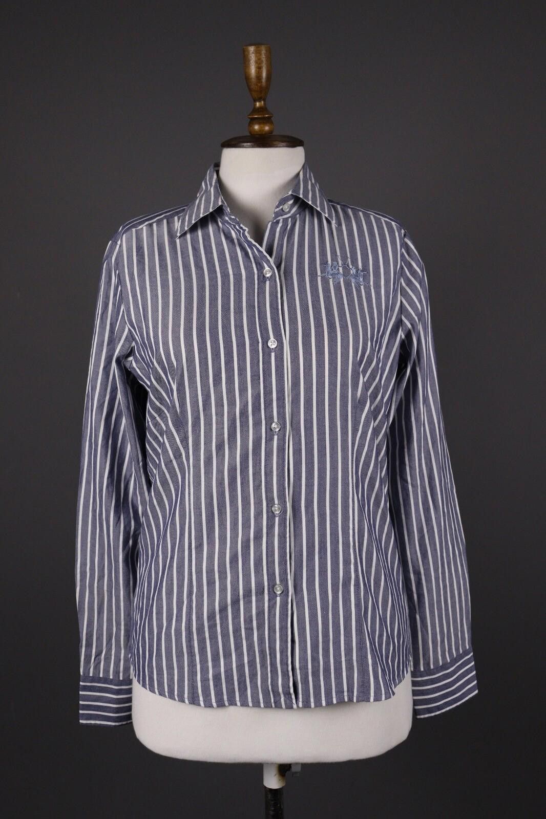 La Martina La Martina Blue Stripe Button Blouse Shirt Size M Size M / US 6-8 / IT 42-44 - 1 Thumbnail