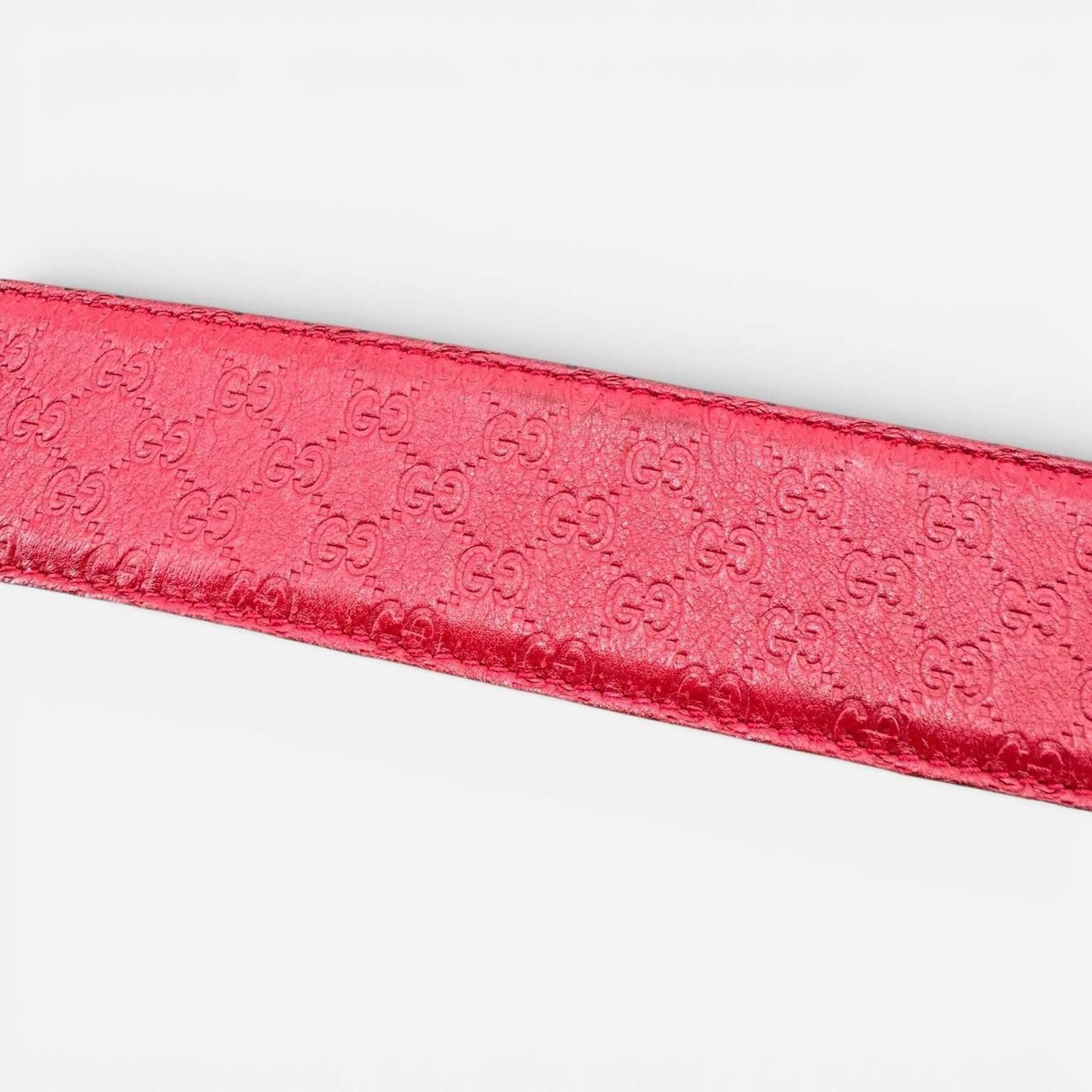 Gucci Gucci Microwguccissima Womens Red Leather Belt 90/36 Size ONE SIZE - 5 Thumbnail