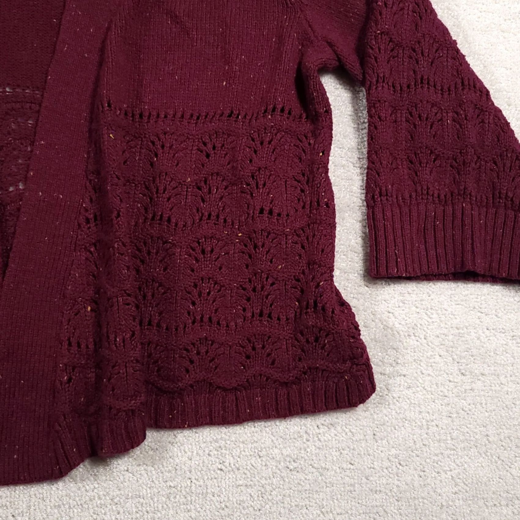 Vintage CJ Banks Cardigan Sweater Womens 2X Plus Red Open Front Open Knit Heavyweight All Seasons Fall Winter Spring Ladies Mens Womens Size XXL / US 16-18 / IT 52-54 - 4 Thumbnail