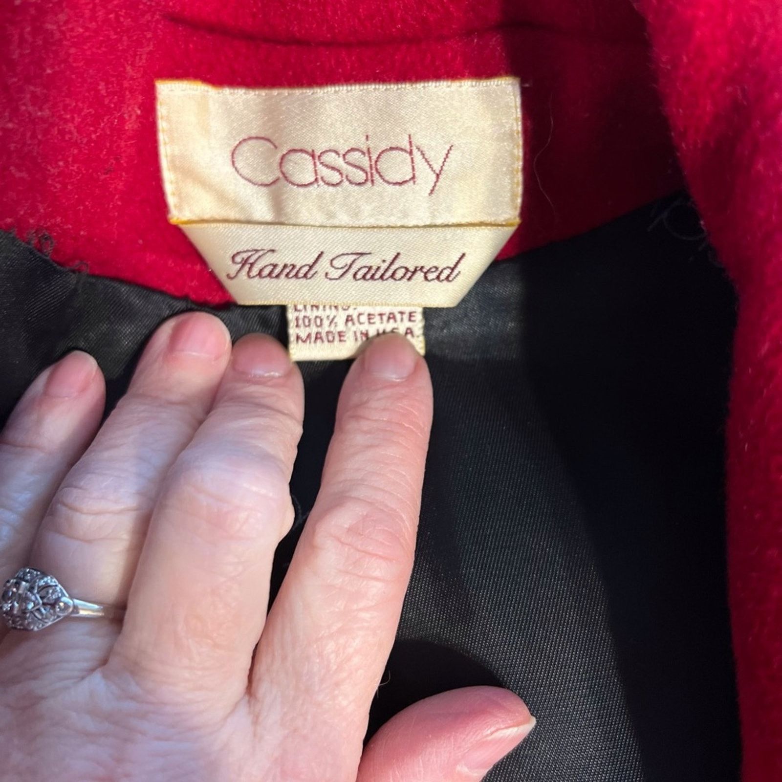Vintage Gorgeous Vintage 1980s Cassidy Hand Tailored Wool Coat! Size M / US 6-8 / IT 42-44 - 6 Thumbnail