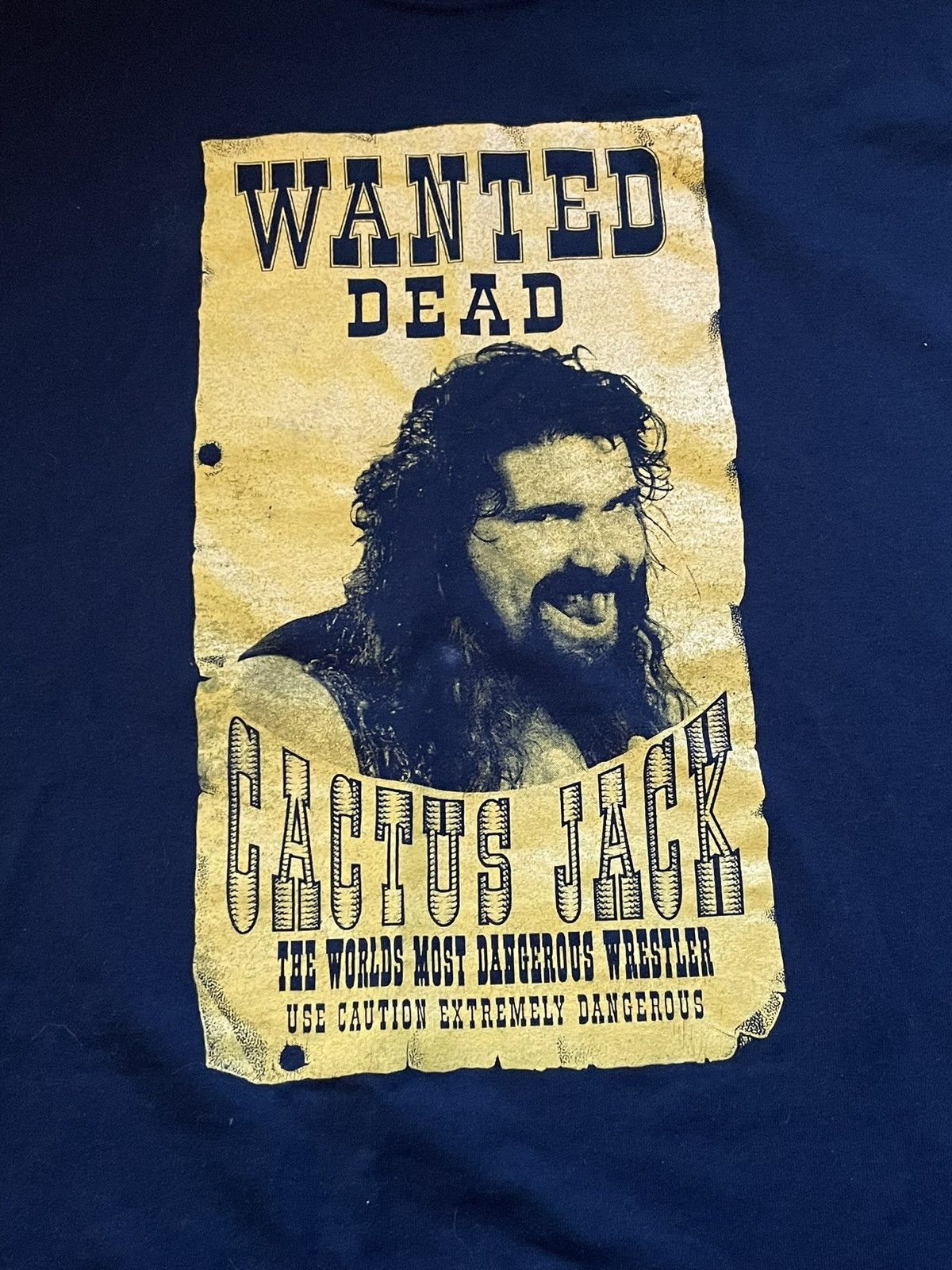 Vintage WWE CACTUS JACK “Wanted Dead Poster” T-Shirt Size US XXL / EU 58 / 5 - 2 Thumbnail