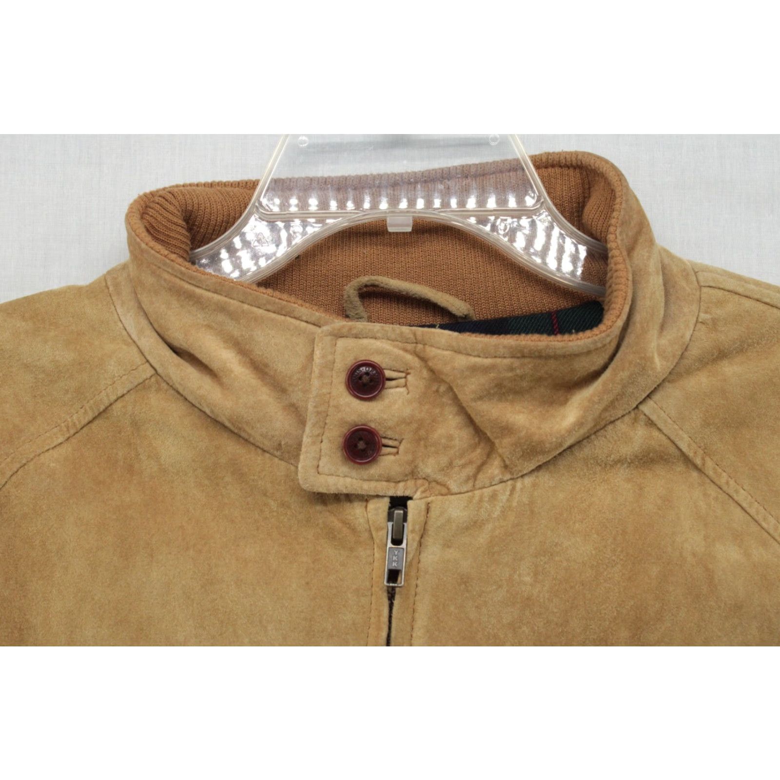 Orvis VINTAGE Orvis Suede Leather Bomber Jacket Mens XL Tan High Collar Preppy Pockets Size US XL / EU 56 / 4 - 6 Thumbnail