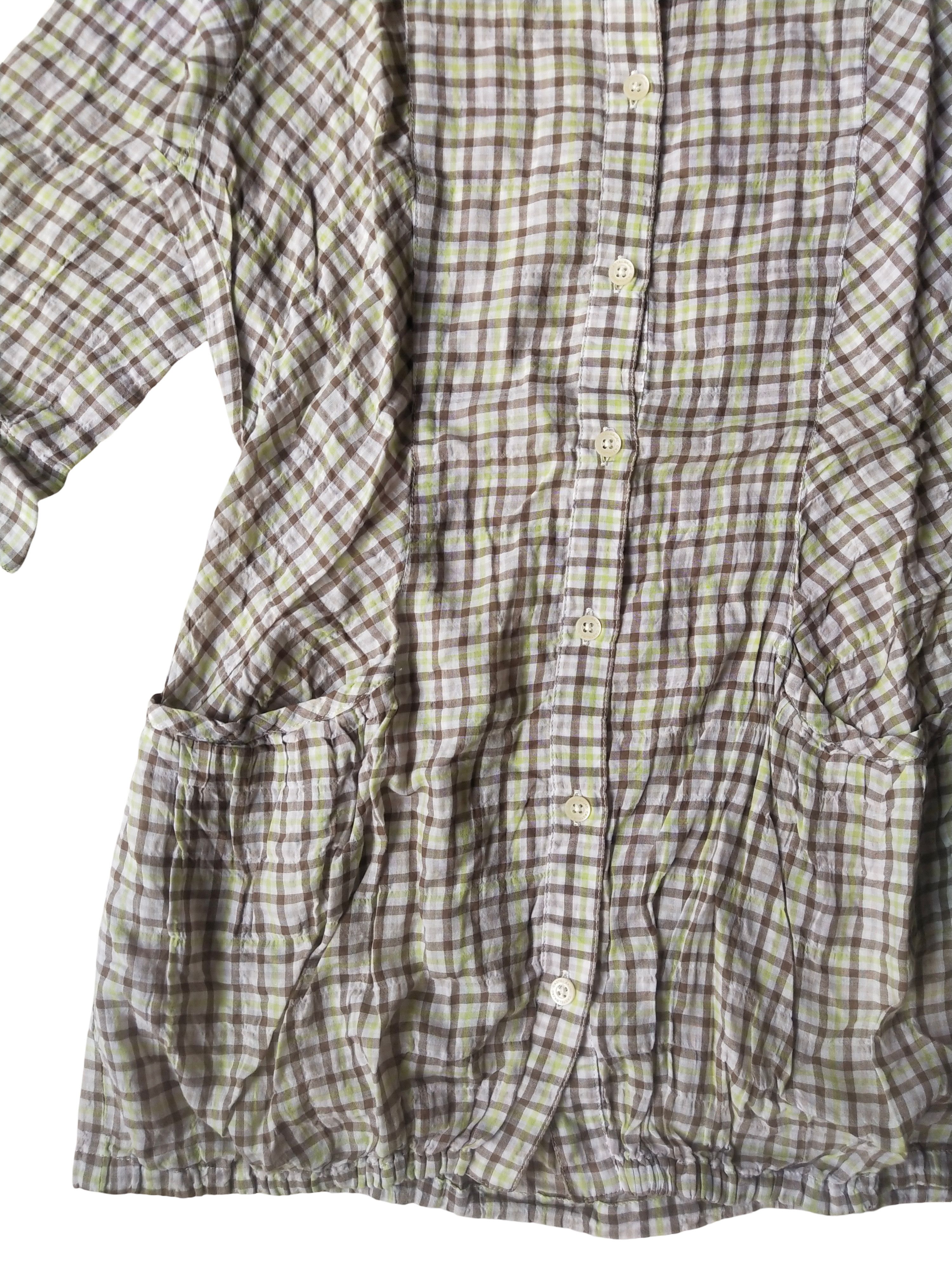 Jean Charles De Castelbajac JC de Castelbajac Gingham Crinkle Tunic Shirt Cottagecore Size M / US 6-8 / IT 42-44 - 4 Thumbnail