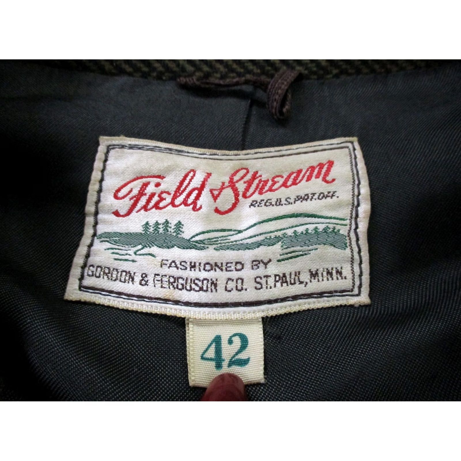 Vintage VINTAGE Field & Stream Jacket Mens 42 Wool Herringbone Overcoat Brown 40s 50s Sports Pockets Size US XS / EU 42 / 0 - 6 Thumbnail