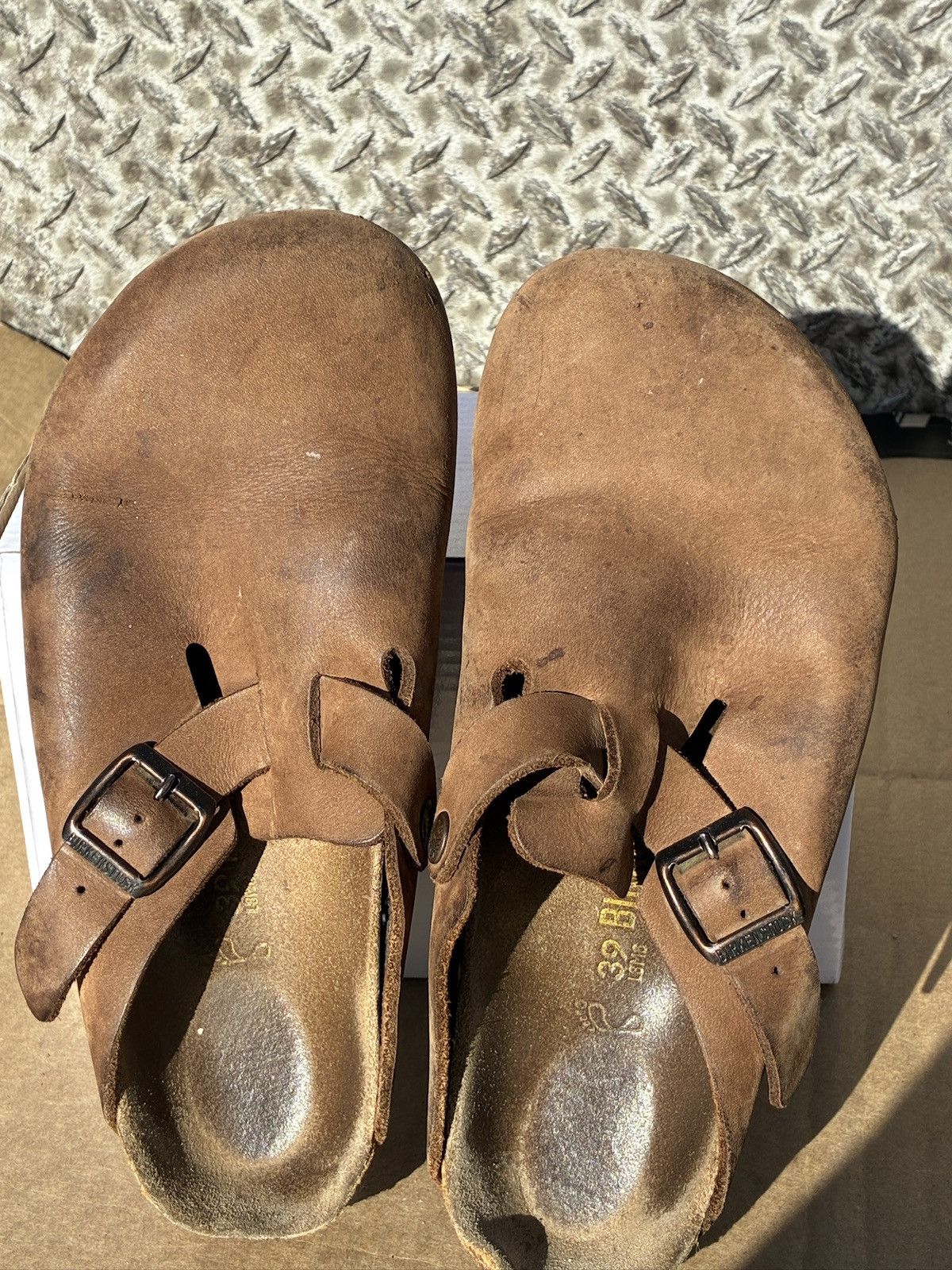 Birkenstock BIRKENSTOCK Boston Brown Leather Clogs Slip on Sandals EU 39 Size US 8 / IT 38 - 5 Thumbnail
