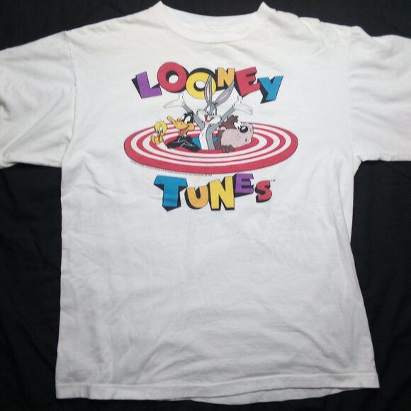 Vintage × Warner Bros Vintage 90s Looney Tunes Bugs Taz Daffy Tweety T-Shirt Size US L / EU 52-54 / 3 - 2 Thumbnail