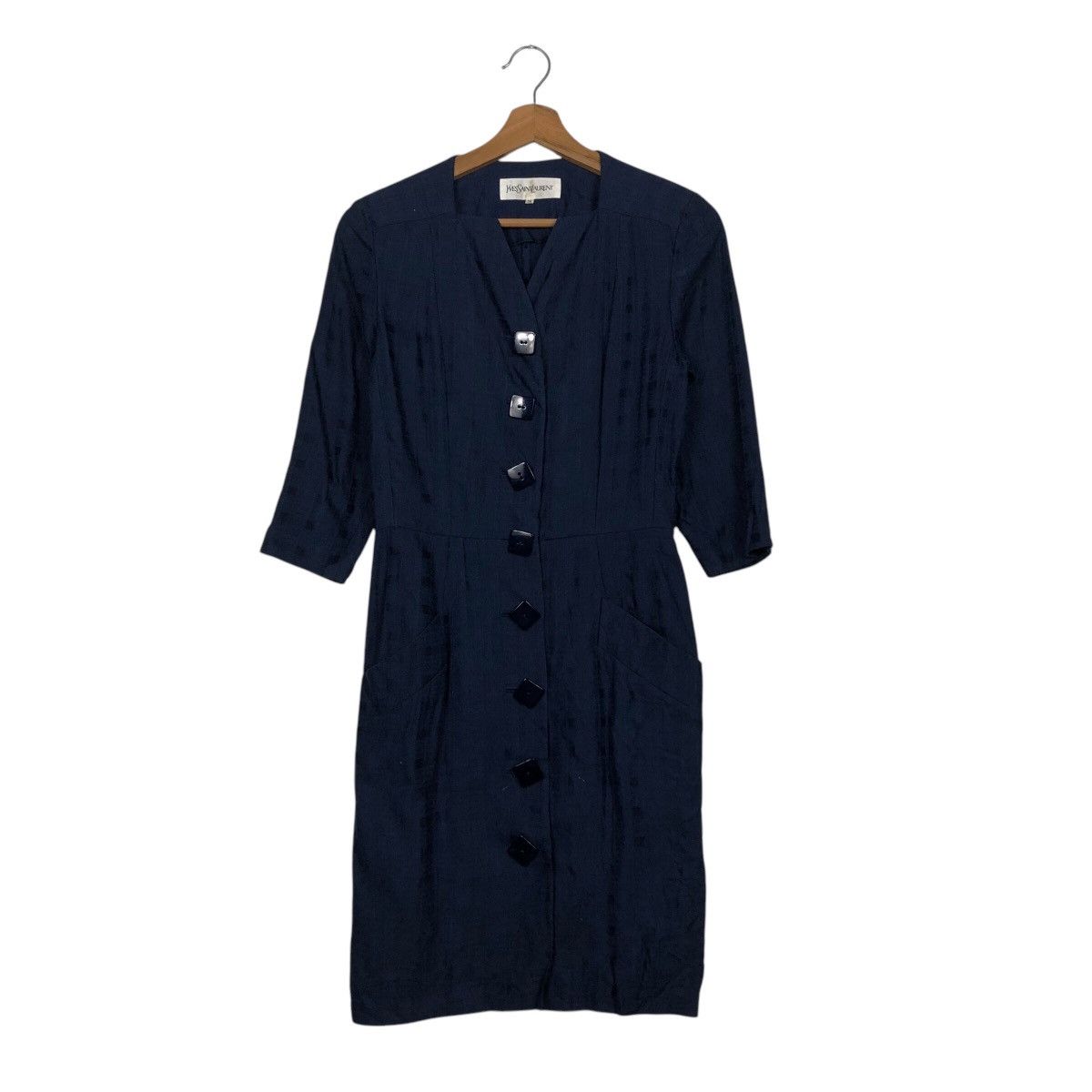 Designer × Yves Saint Laurent 📌Vintage Yves Saint Laurent Dress Rich Blue Size XS / US 0-2 / IT 36-38 - 2 Thumbnail