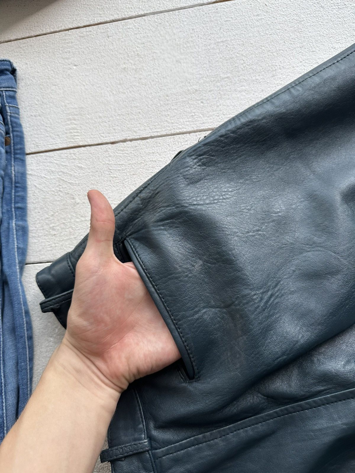 Leather 🚨Vintage leather pants motorcycles BROWN LUXURY Y2K Size 30" / US 8 / IT 44 - 14 Thumbnail