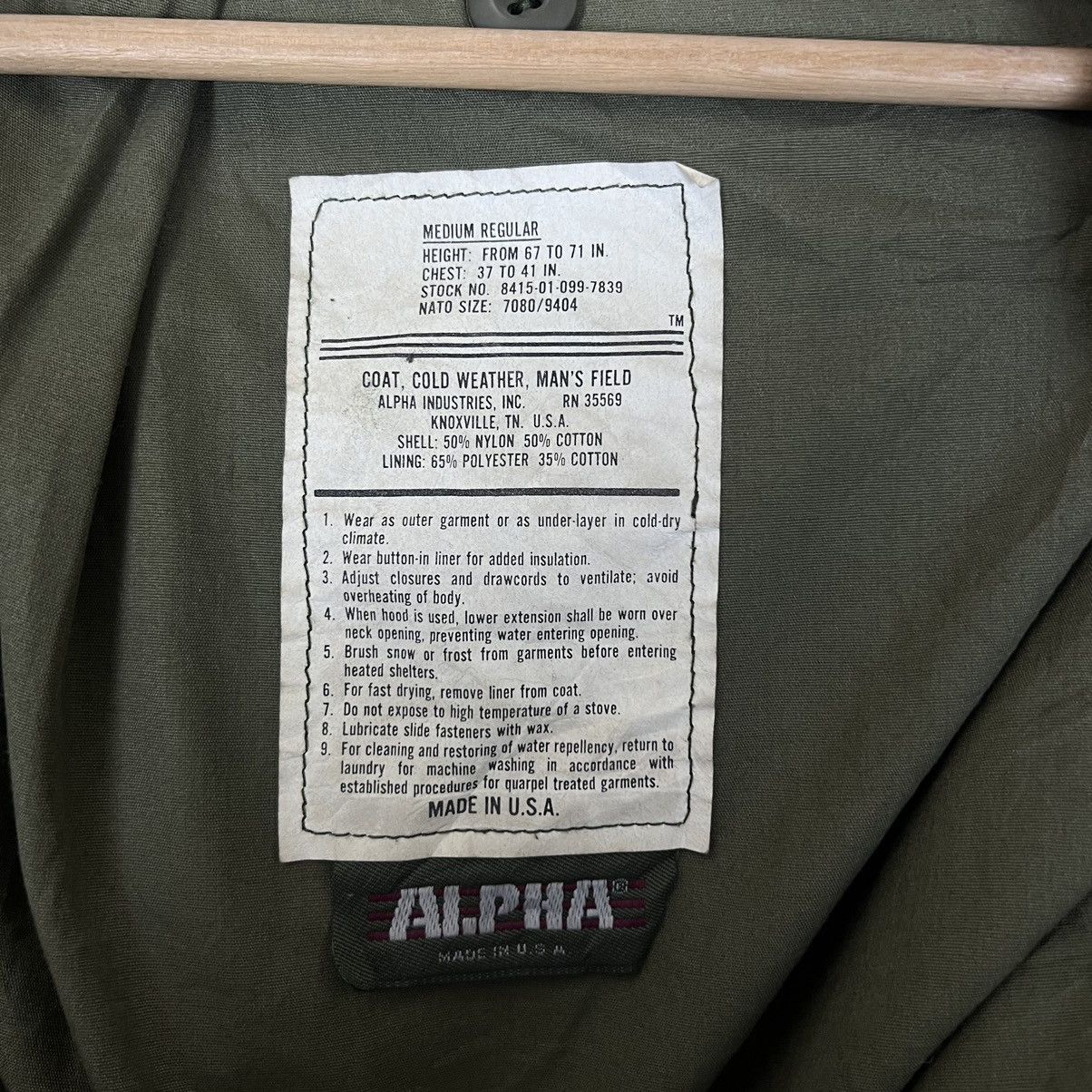 Alpha Industries 🔥80’s Vintage Alpha Industries USA Cold Weather Man’s Field Size US M / EU 48-50 / 2 - 18 Thumbnail