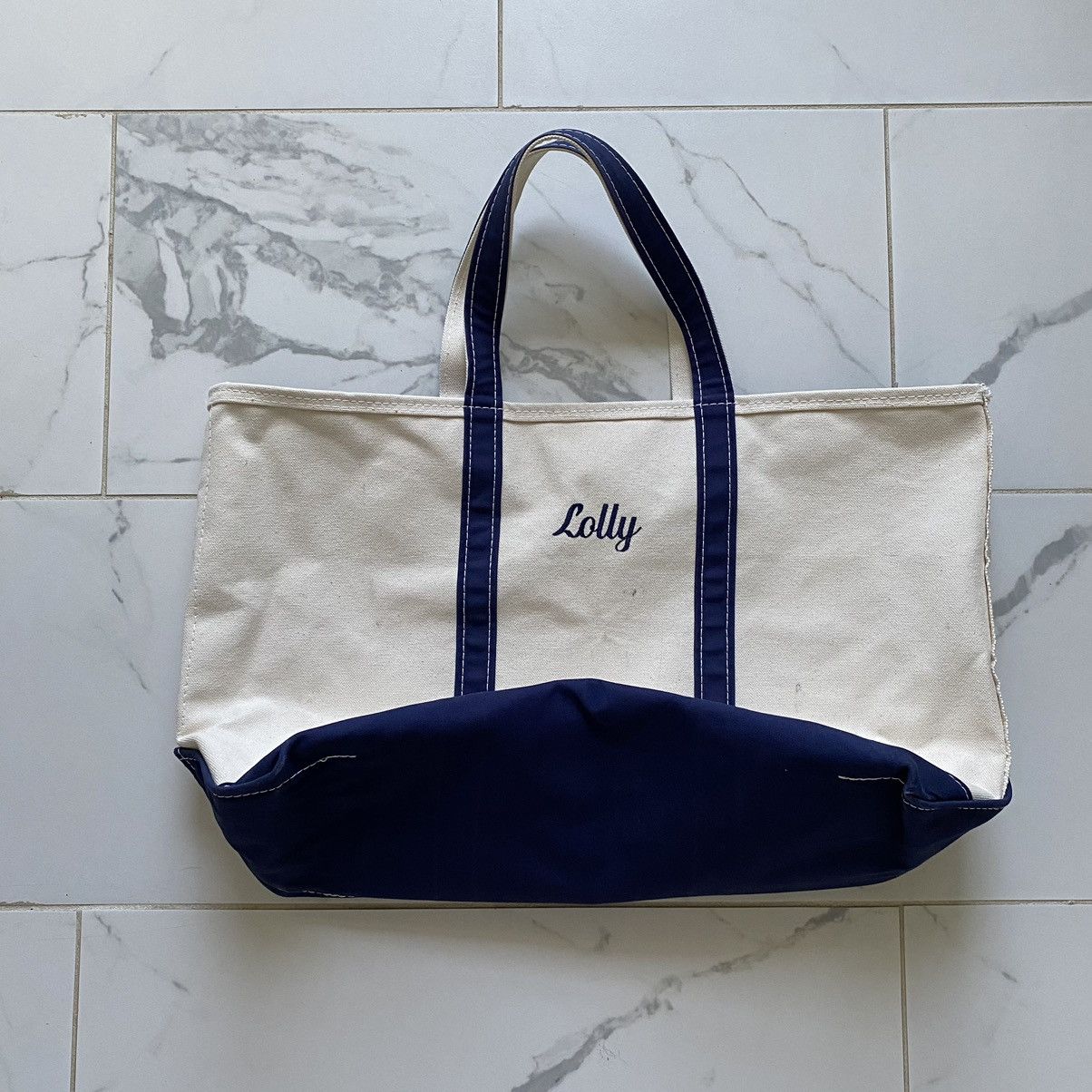 Vintage Vintage 1990s 90s LL Bean Boat and Tote Canvas Bag Navy Zip |  Grailed