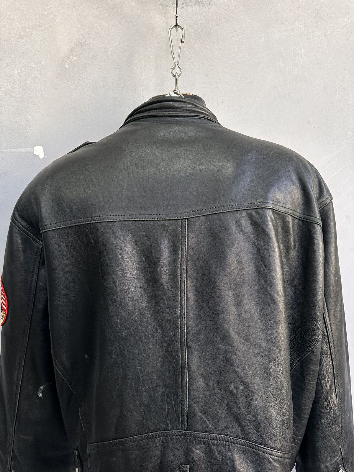 Avirex Vintage Cropped Aviator Leather Jacket Harley Davidson Japan Size US M / EU 48-50 / 2 - 9 Thumbnail