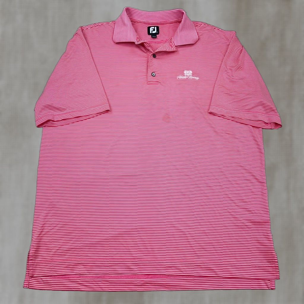 Footjoy FootJoy Polo Shirt Men L Pink Striped Performance Golf Wicking Quick Dry Apparel Logo Short Sleeve Polo Mens Size US L / EU 52-54 / 3 - 1 Thumbnail
