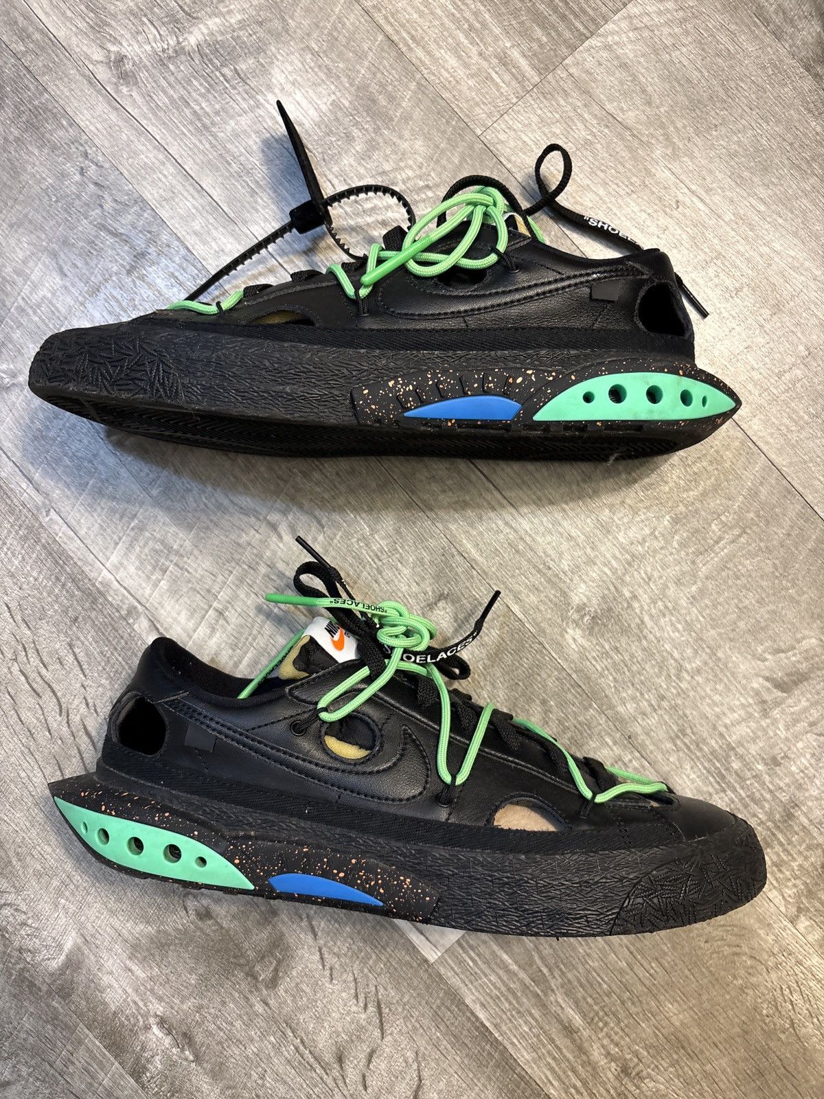 Nike × Off-White Nike Off-White Blazer Low Black Electro Green Size US 10 / EU 43 - 2 Thumbnail