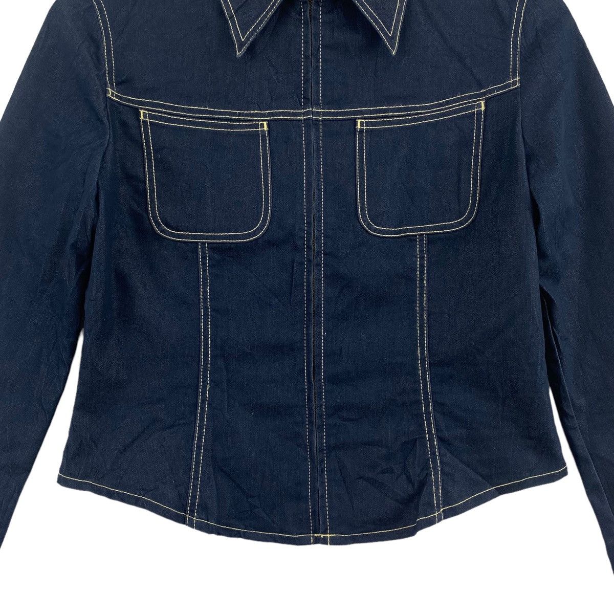 Japanese Brand HIROMICHI NAKANO Japanese Designer Navy Denim Jeans Jacket Size XXS / US 00 / IT 34 - 3 Thumbnail