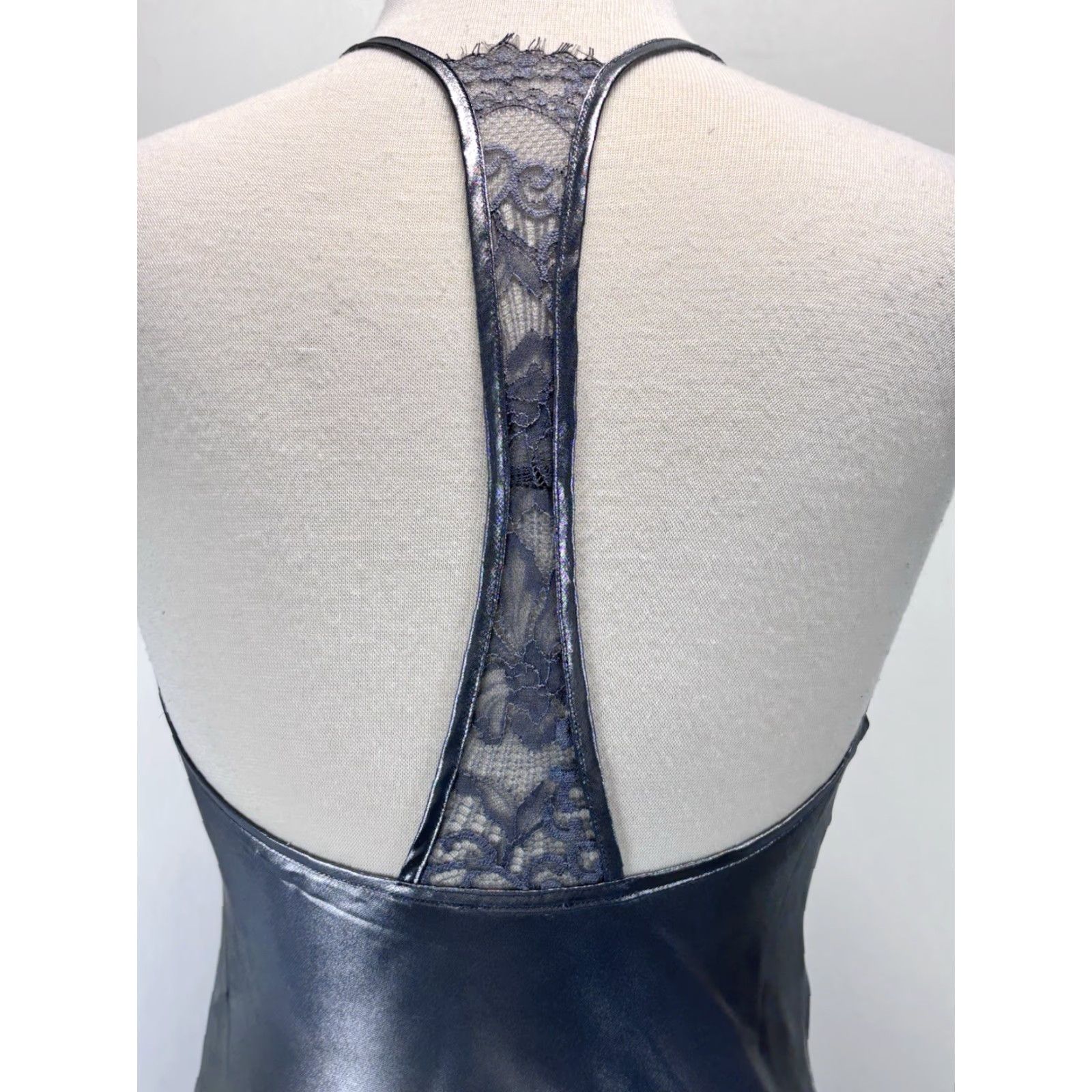 Free People Intimately Free People Silver Metallic Slip Dress Sz X-Small Women’s Racerback Size XS / US 0-2 / IT 36-38 - 6 Thumbnail