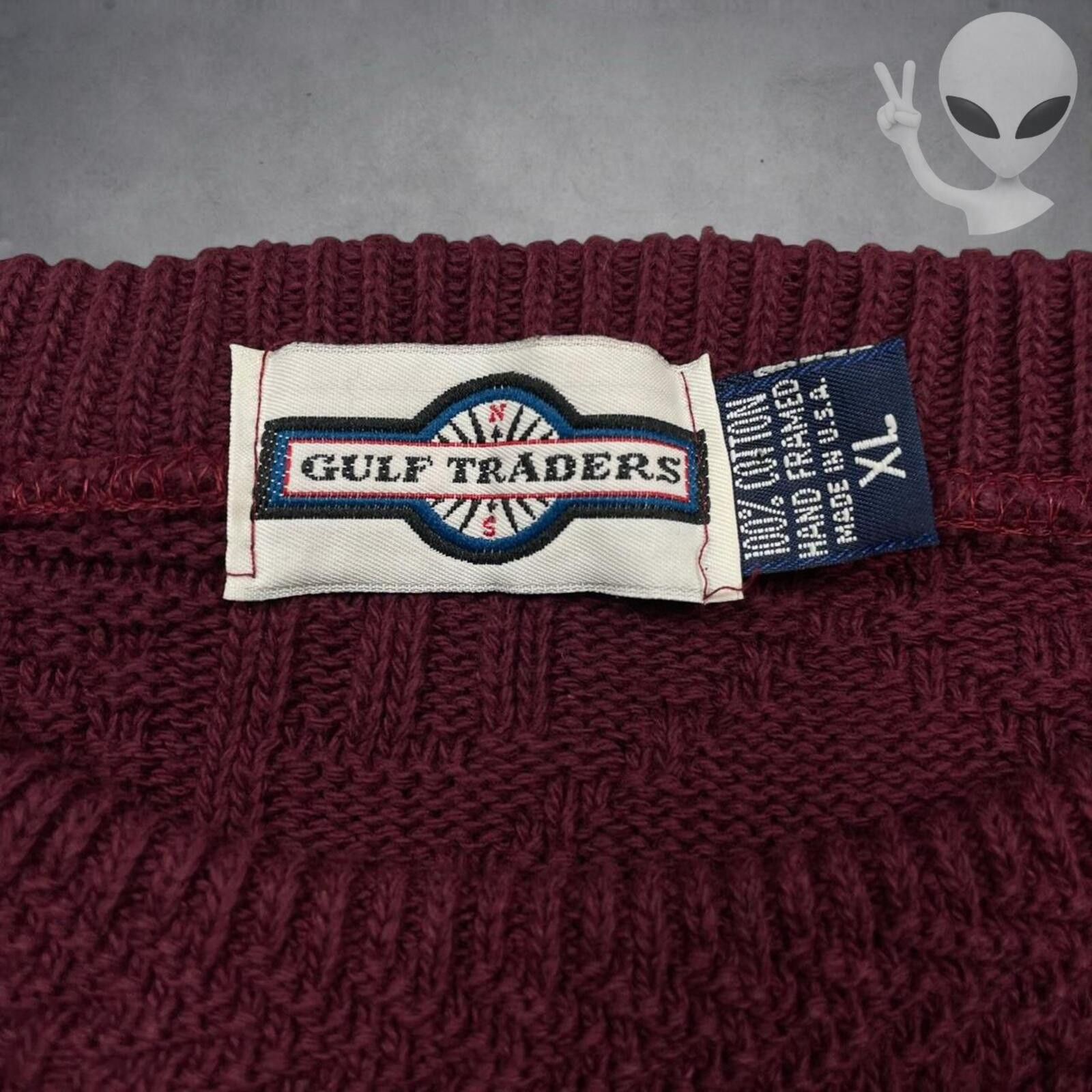 Other Knit Sweater XL Burgundy Textured 80s Hand Framed USA Size US XL / EU 56 / 4 - 3 Thumbnail