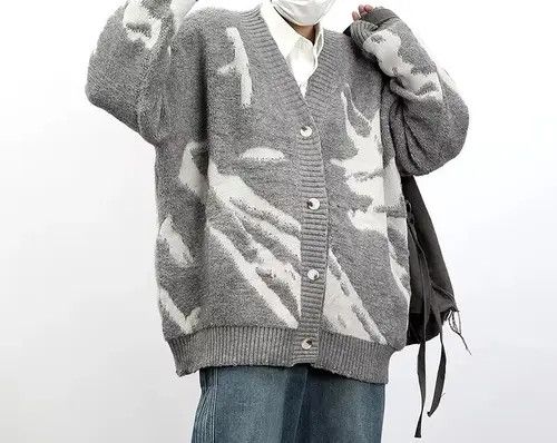 VIBE Streetwear Knitted Oversized Design Cardigan Sweater Size US XL / EU 56 / 4 - 2 Thumbnail