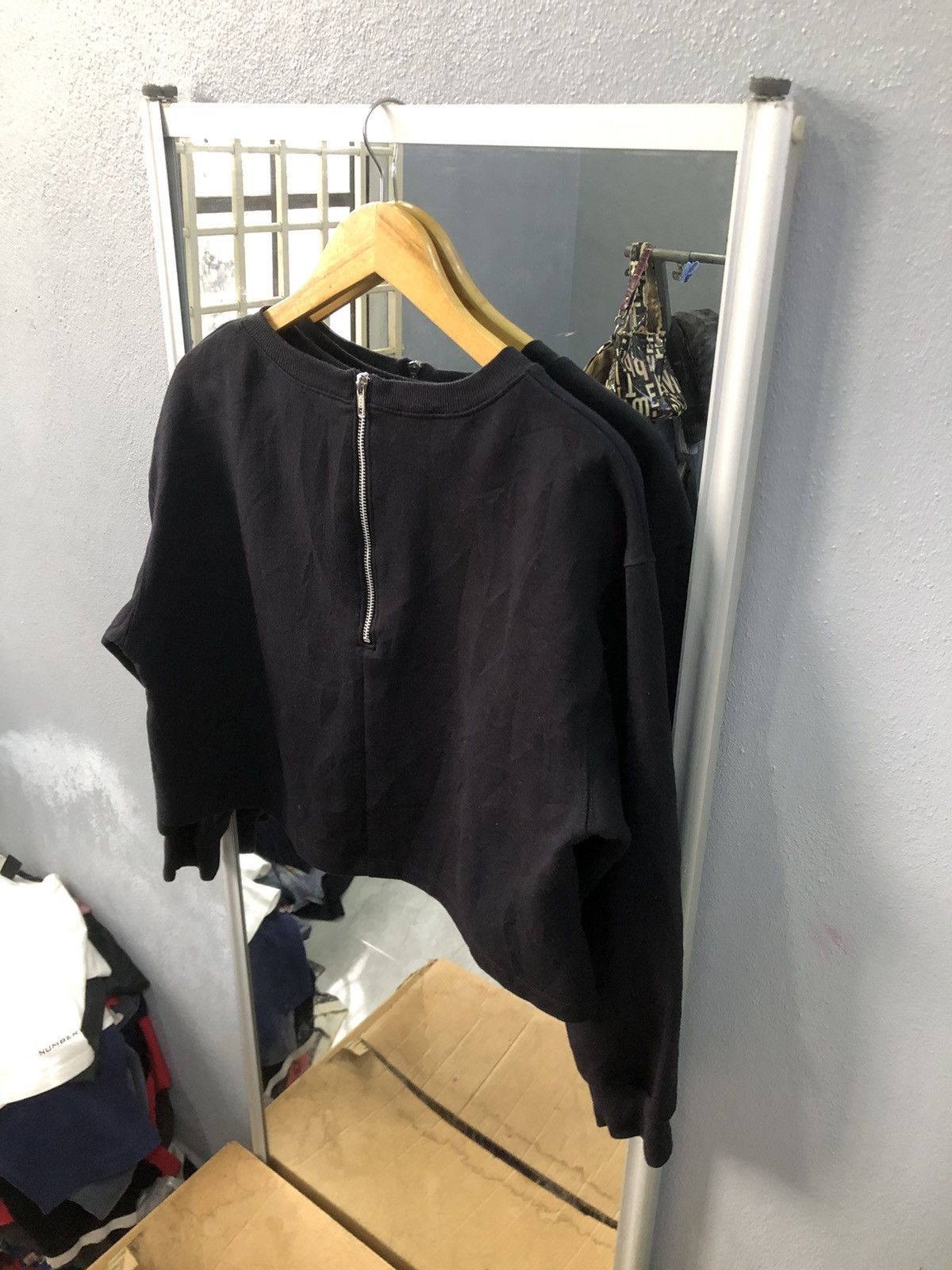 GU GU Japan Cropped Mock Neck Zip Sweatshirt Black Size M / US 6-8 / IT 42-44 - 2 Thumbnail