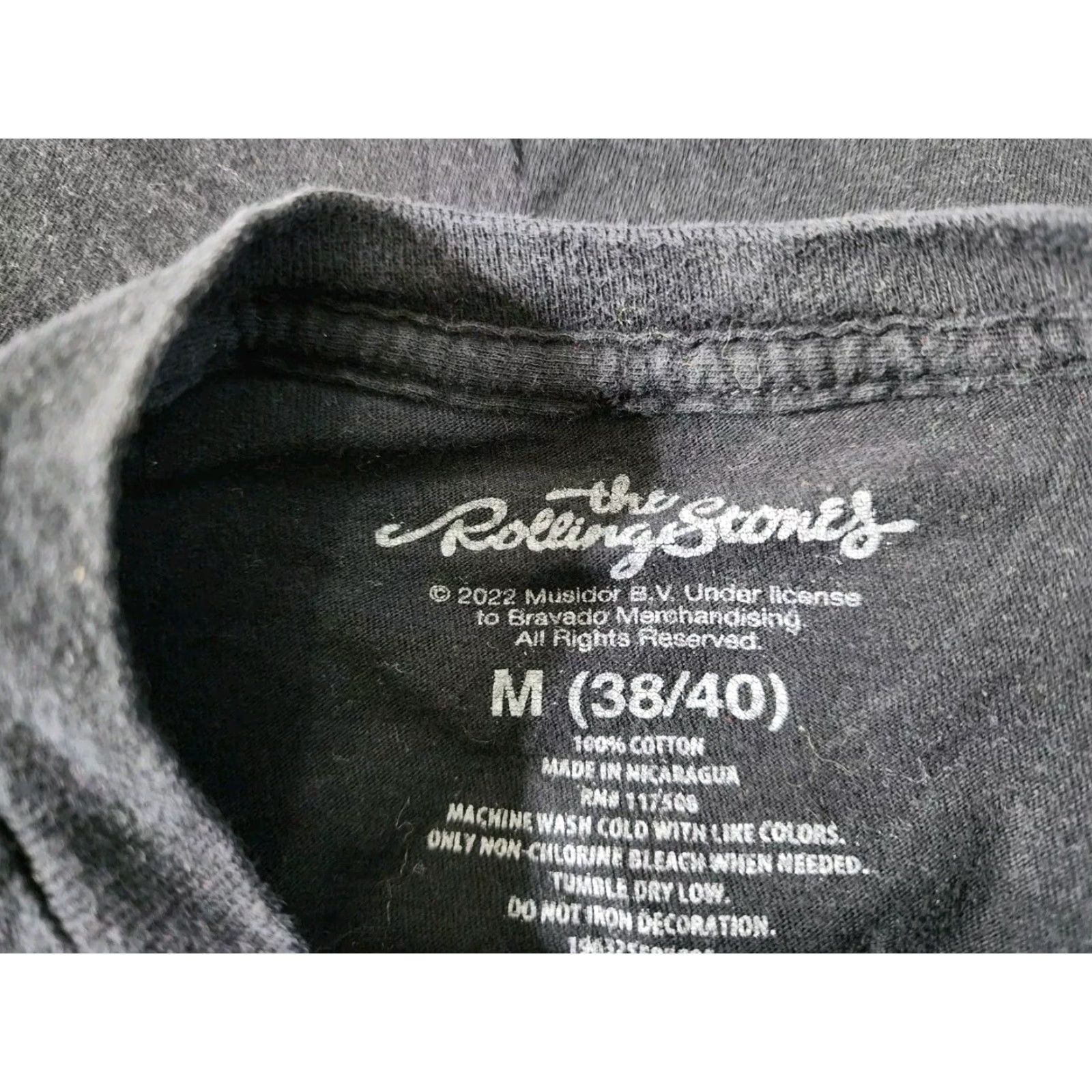 Logo 7 The Rolling Stones T-Shirt Mens M Psychedelic Logo Band Tee Black Cotton Short Sleeve Crew Neck Regular Fit Size US M / EU 48-50 / 2 - 3 Thumbnail