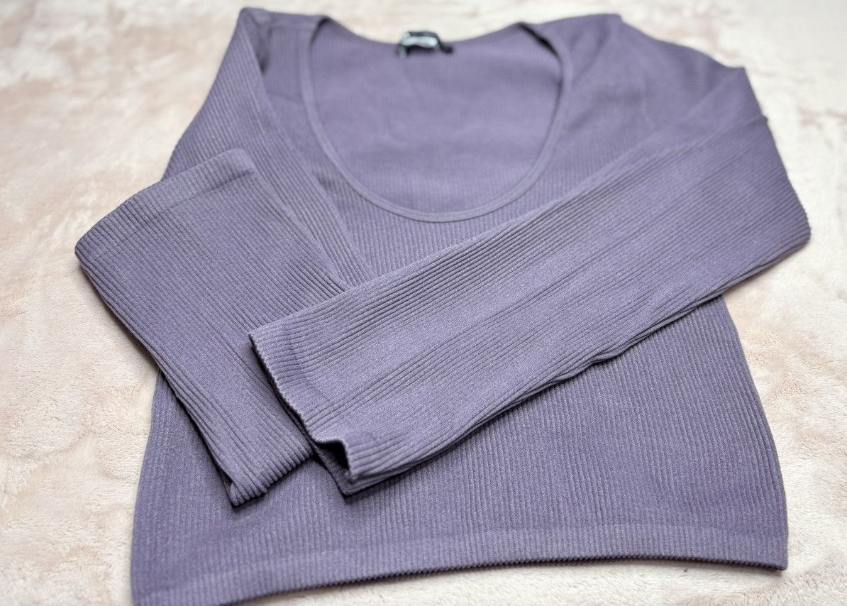 Zara Women’s Zara Large Ribbed Purple Crop Top Size L / US 10 / IT 46 - 1 Thumbnail