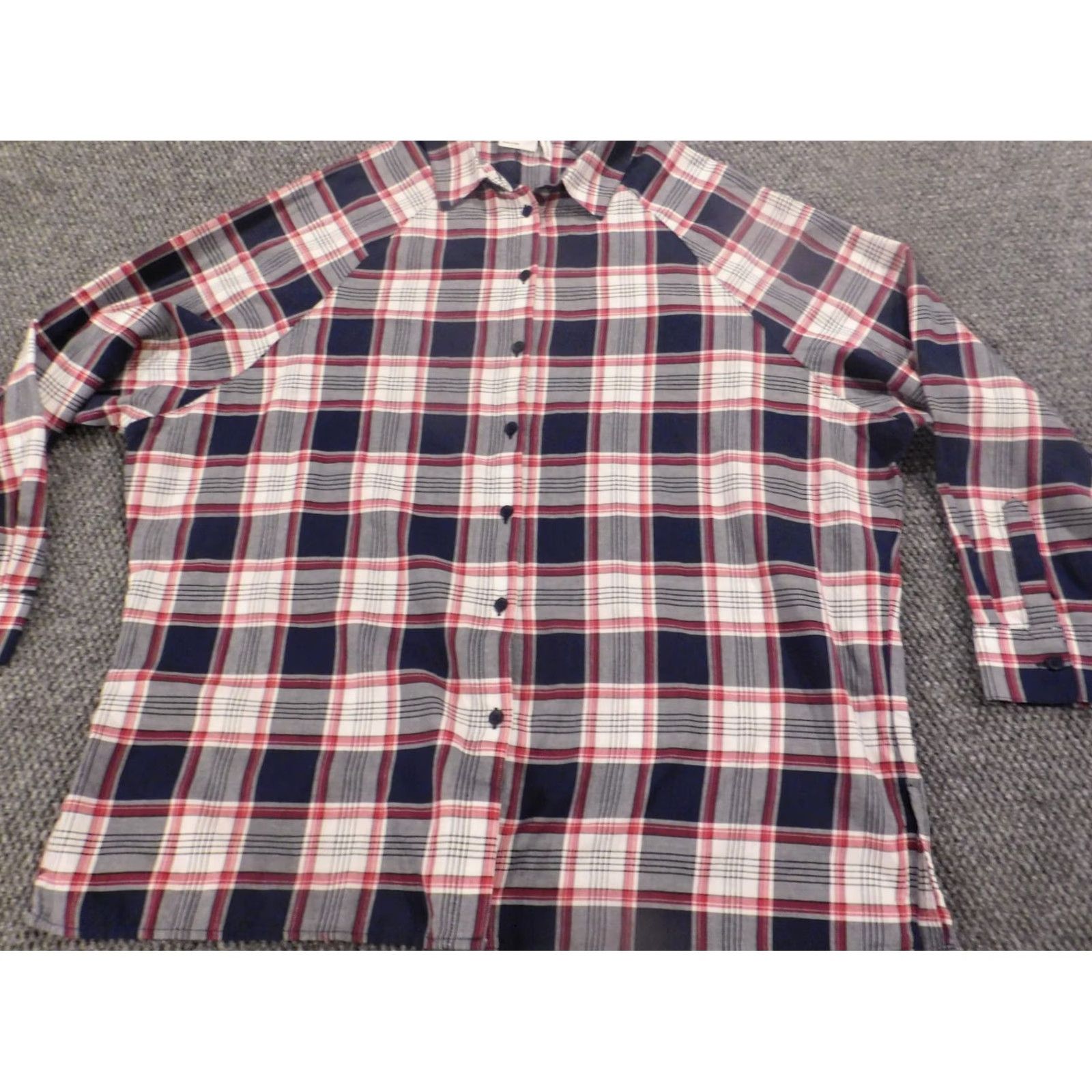Asos ASOS Blouse Shirt Womens 10 Red Plaid Button Down Collared Long Sleeve Rayon Casual Lightweight Size L / US 10 / IT 46 - 3 Thumbnail