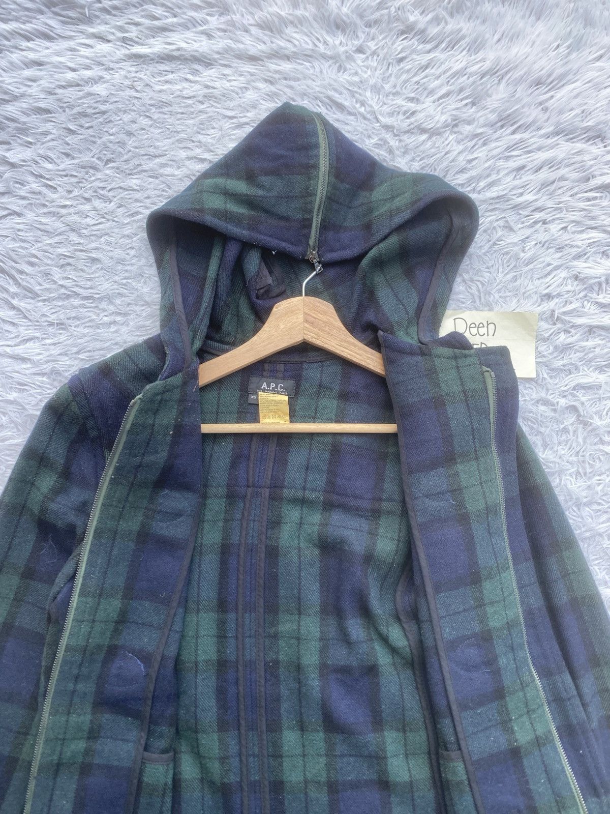 A.P.C. Rare Vintage A.P.C Checkered Wool Hooded Jacket Size US XS / EU 42 / 0 - 10 Thumbnail