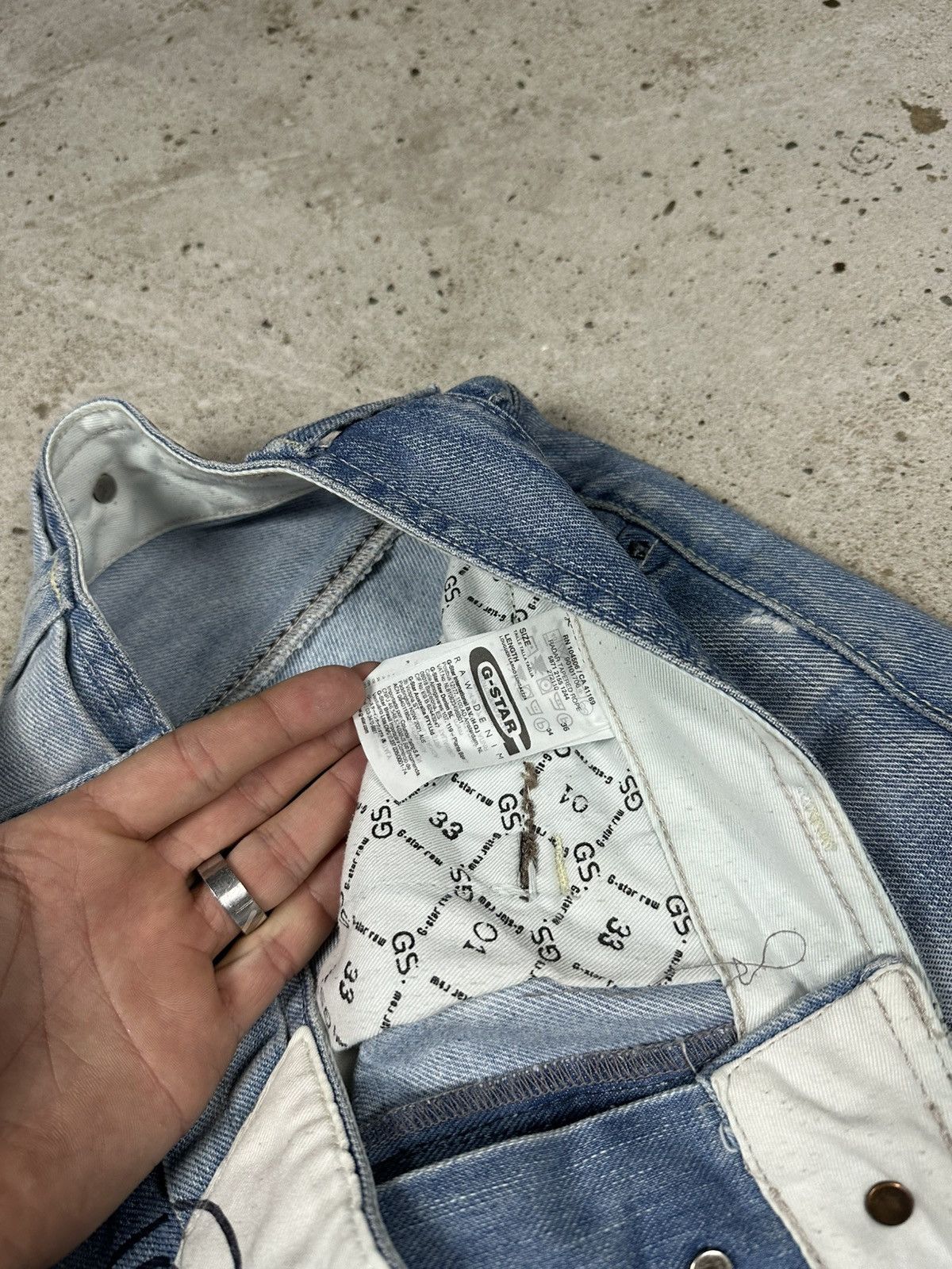 G-Star × Vintage Vintage Y2K G Star Raw Radar Tapered Reworked Denim Pants Size US 36 / EU 52 - 10 Thumbnail