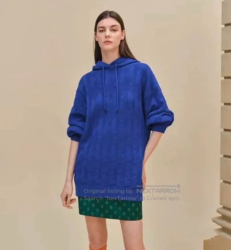 Hermes Hermes Hooded Sweater - Pure Wool - Klein Blue Size XS / US 0-2 / IT 36-38 - 6 Thumbnail