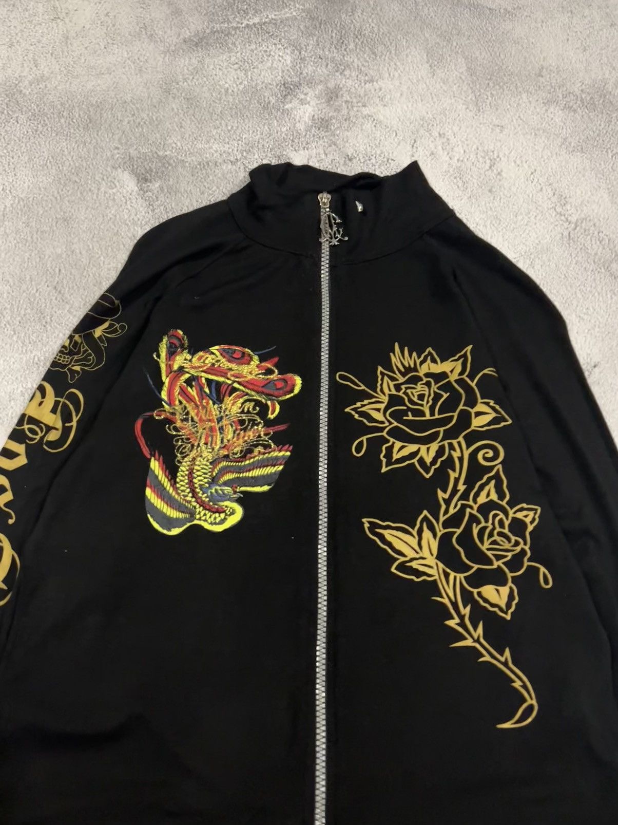 Ed Hardy Vintage Y2k Ed Hardy Roses 🌹 Zip Sweatshirt 00’s Size S / US 4 / IT 40 - 3 Thumbnail